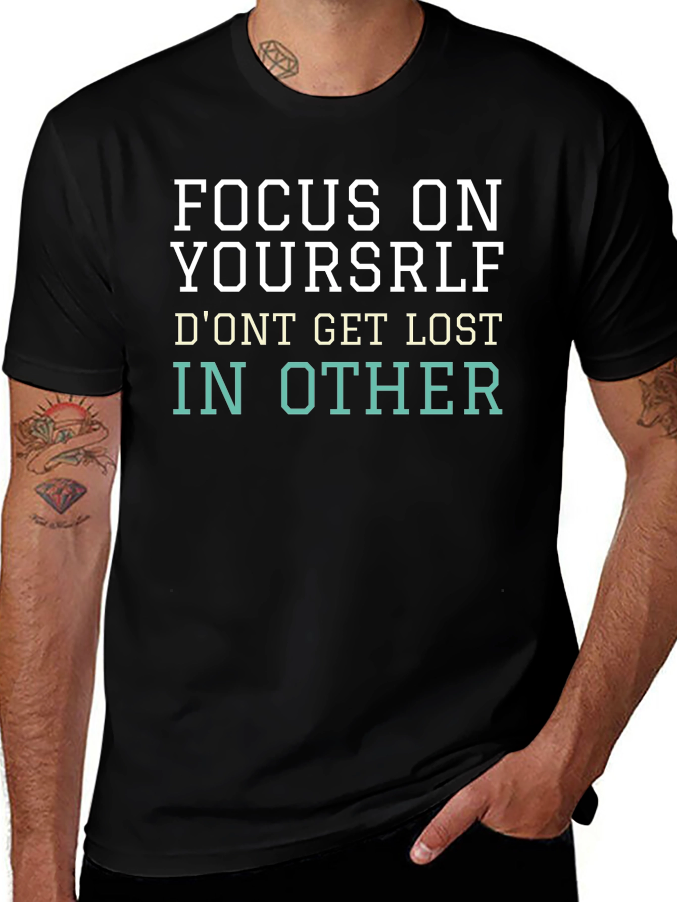 Focus on Yourself Graphic Tee - Motivational T-Shirt