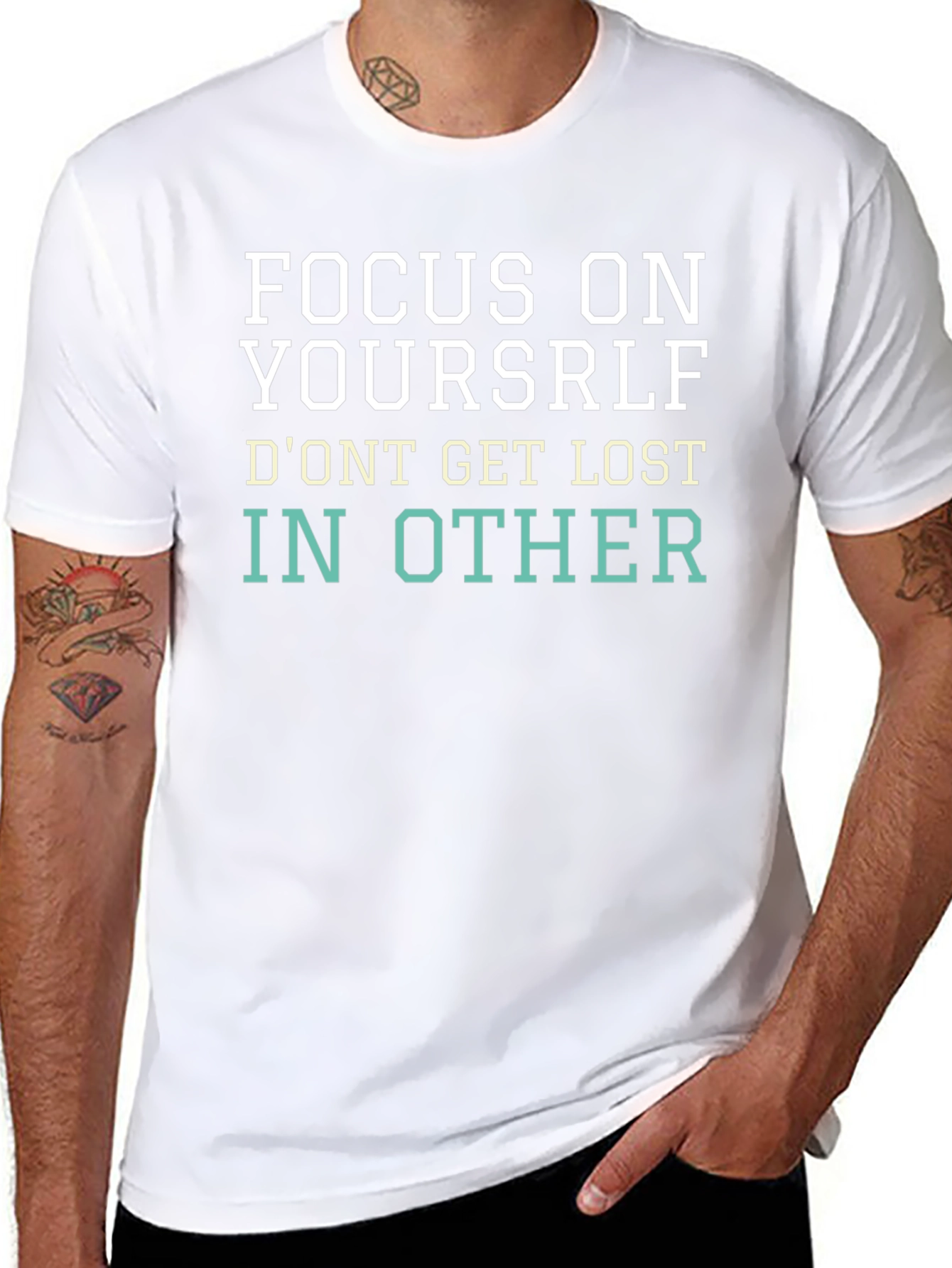Focus on Yourself Graphic Tee - Motivational T-Shirt
