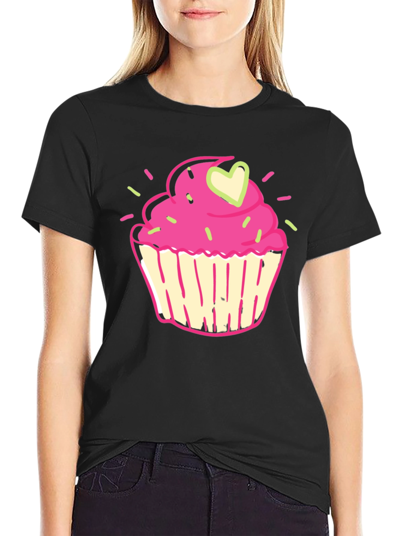 Cupcake Graphic Print T-Shirt