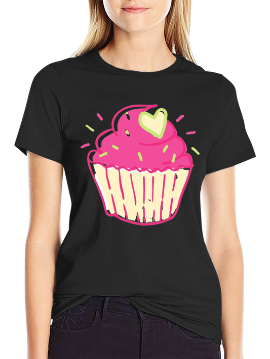 Cupcake Graphic Print T-Shirt