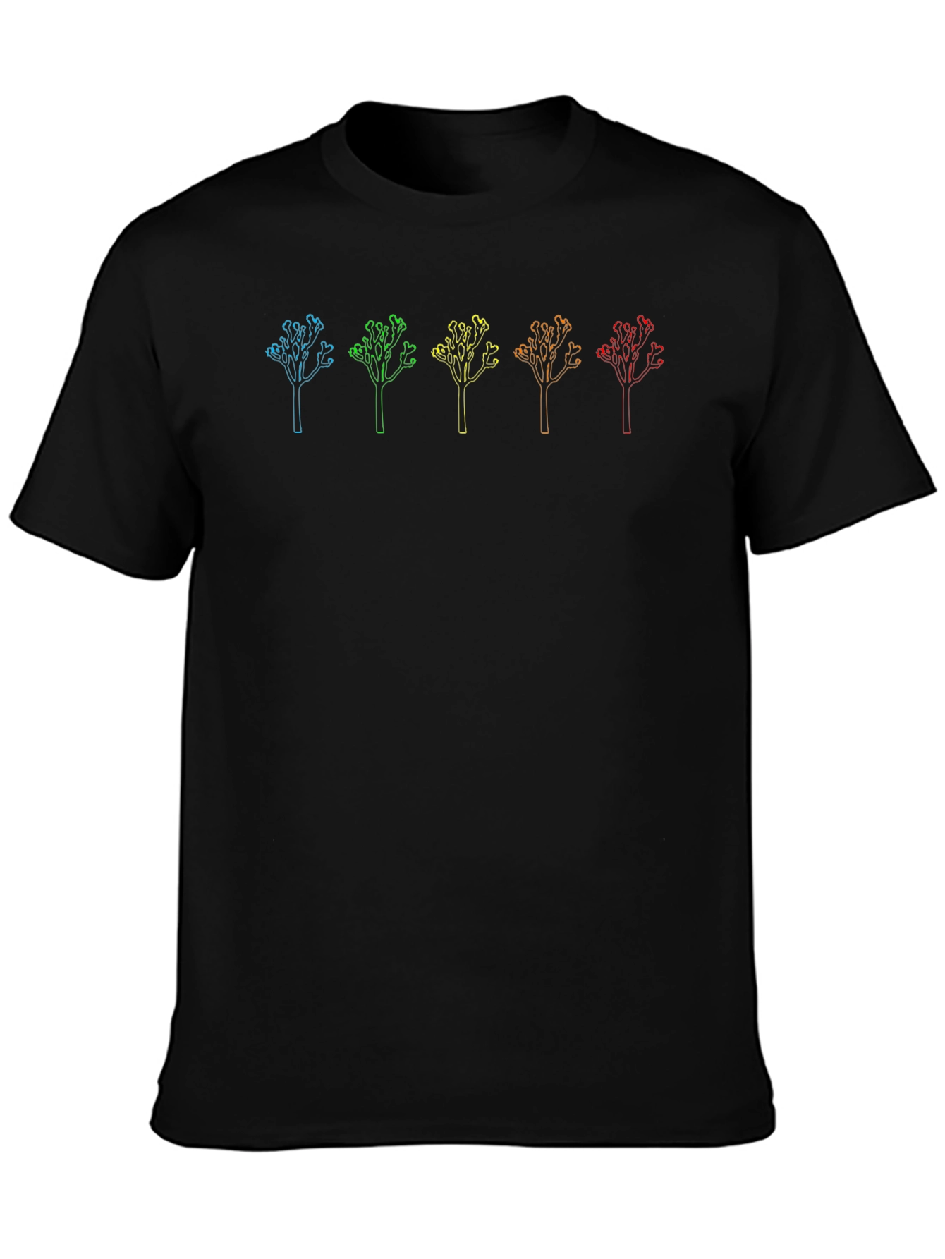 Rainbow Joshua Tree Graphic Tee - Black Cotton Blend