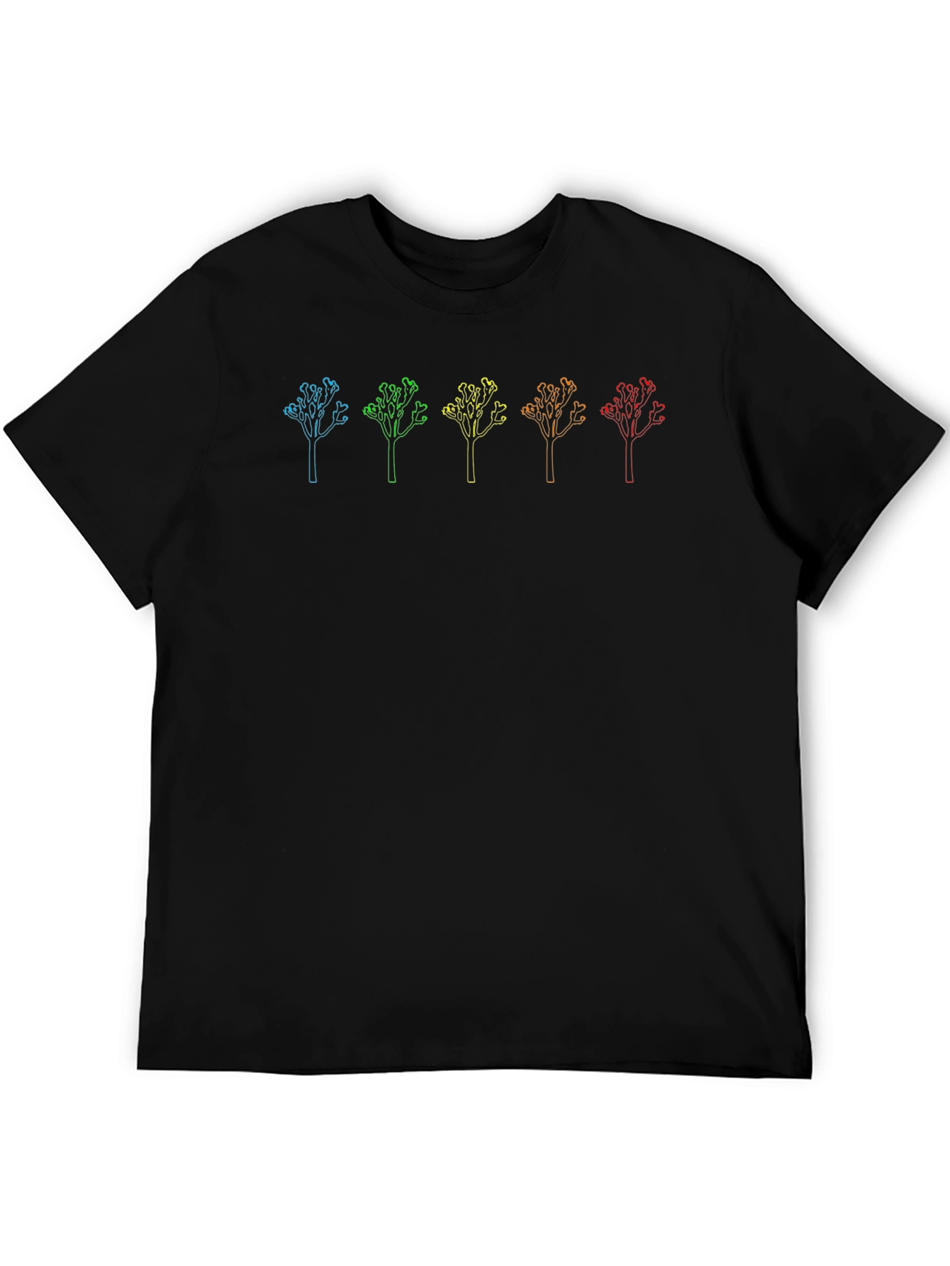 Rainbow Joshua Tree Graphic Tee - Black Cotton Blend