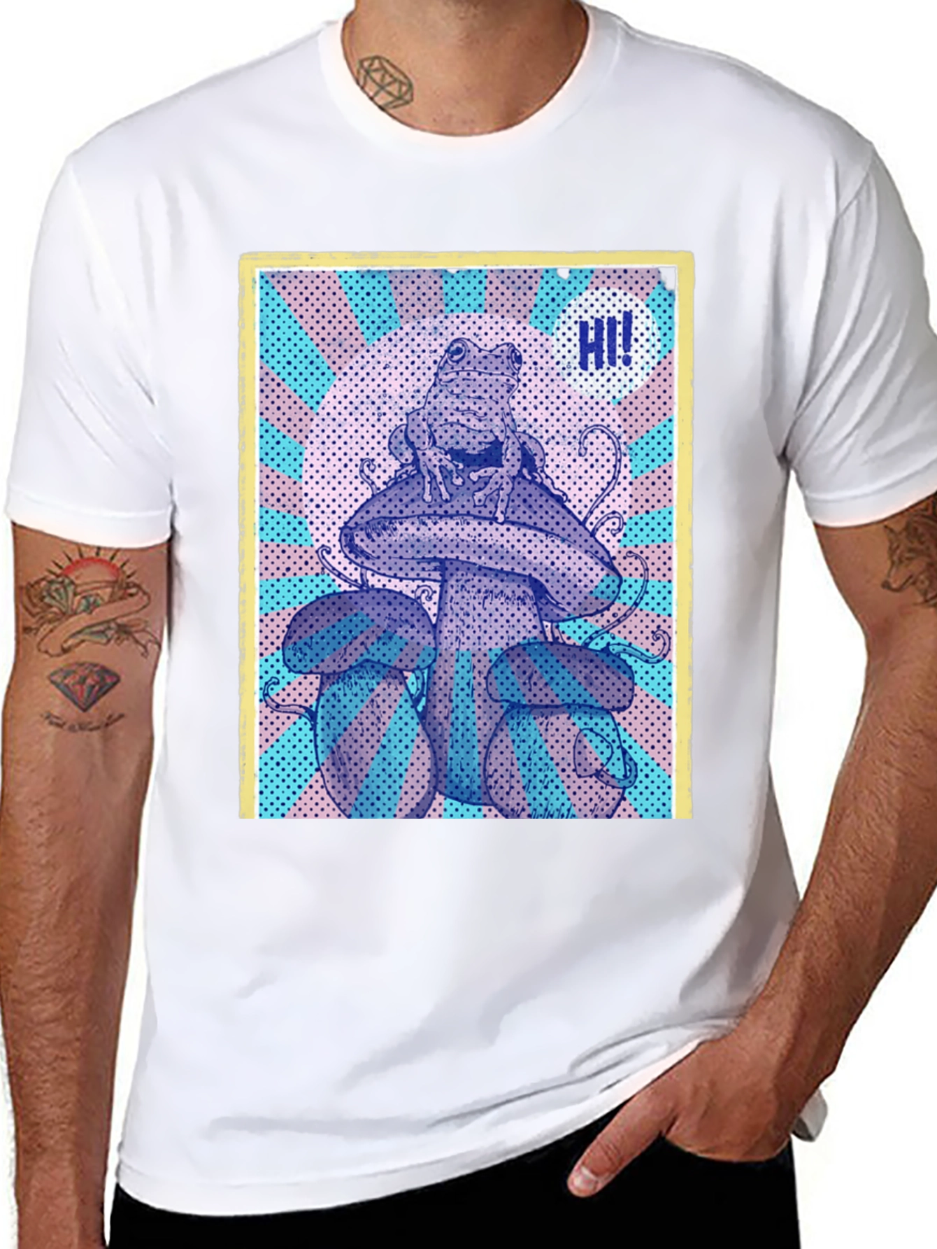 Frog on Mushroom Graphic Tee - Unique Design!