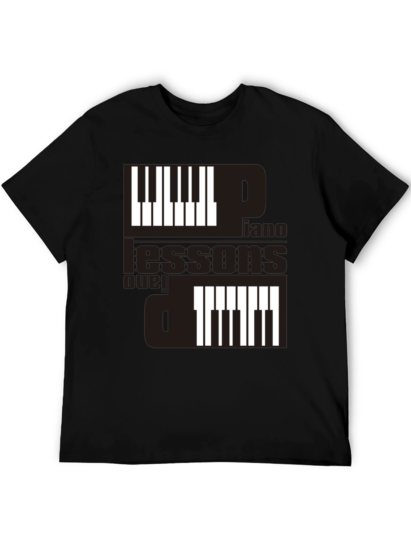 Piano Lessons Graphic Tee - Black Cotton T-Shirt
