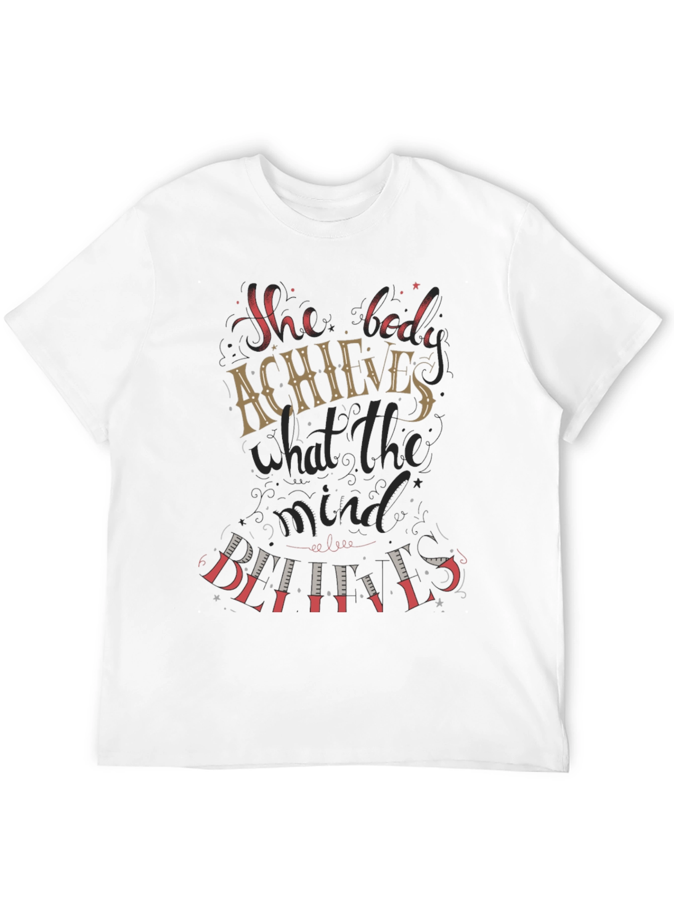 Motivational She Believed Black Graphic Tee