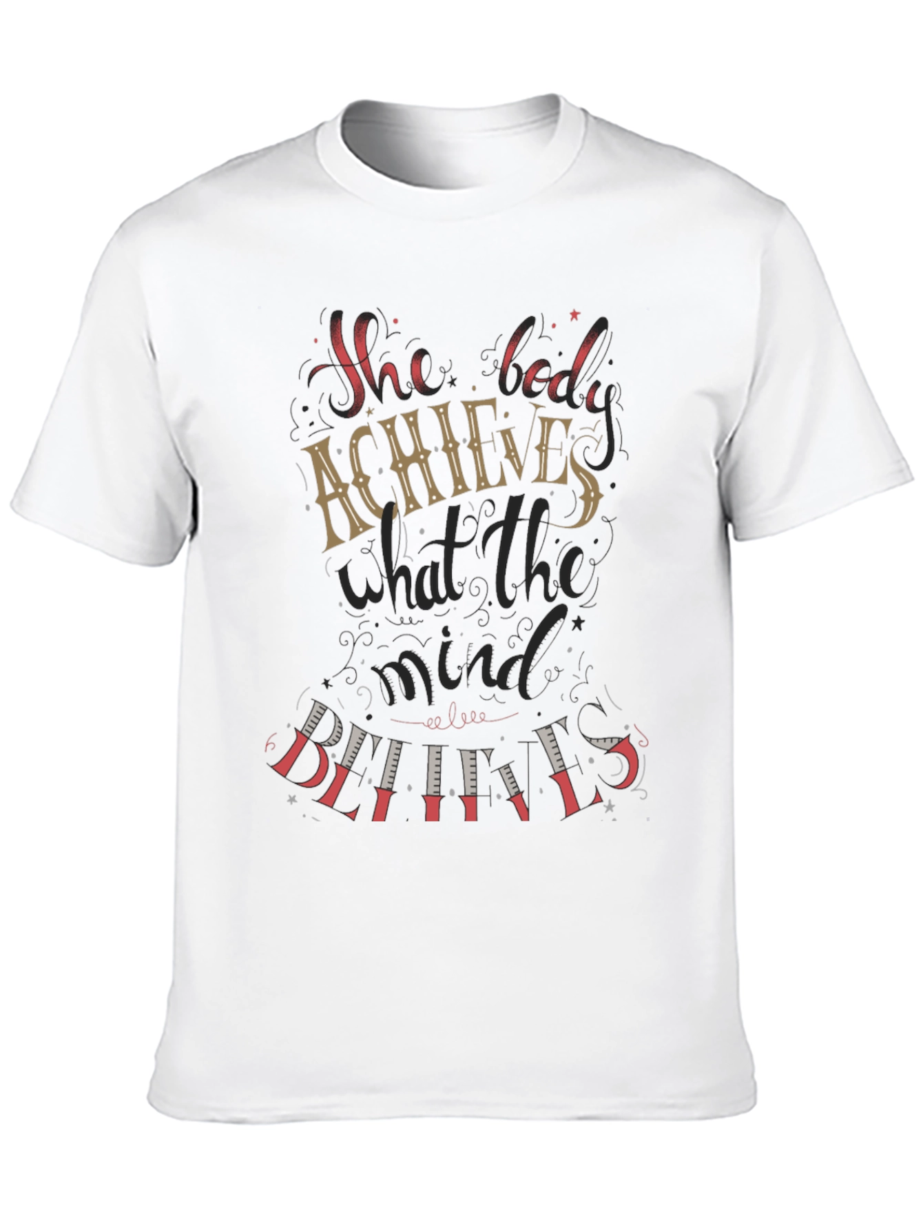 Motivational She Believed Black Graphic Tee