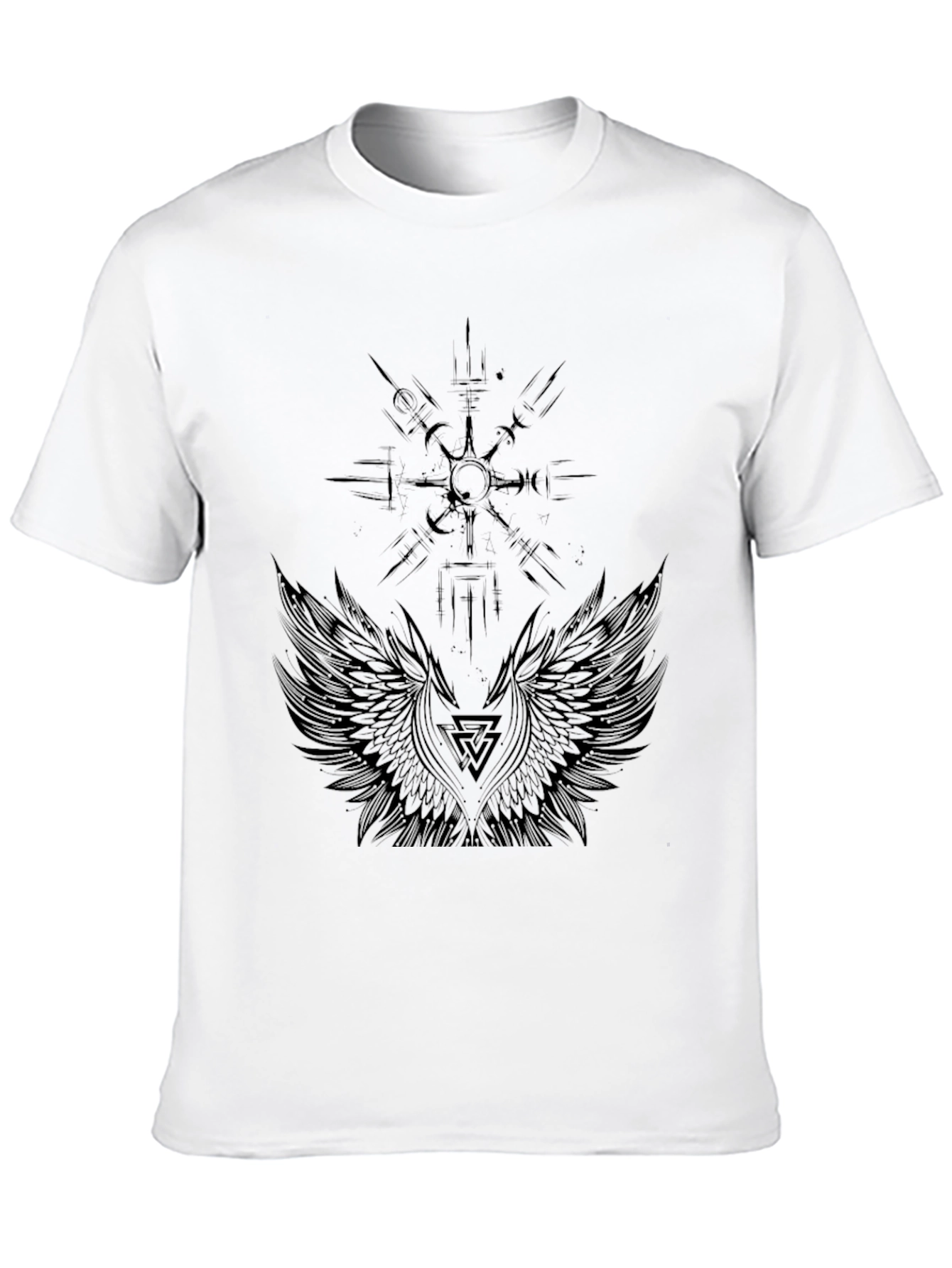 Black Graphic Tee - Wings and Compass