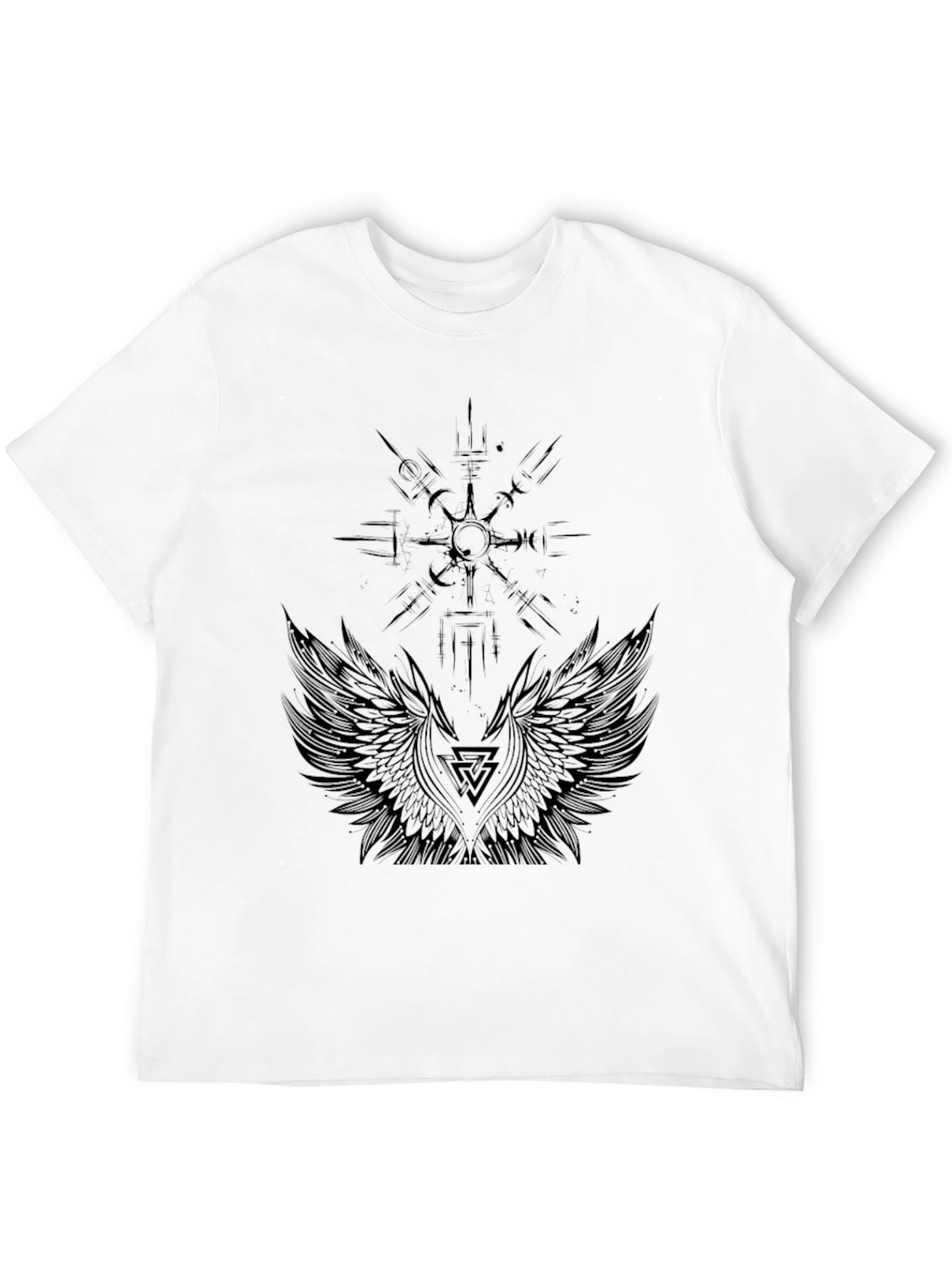 Black Graphic Tee - Wings and Compass