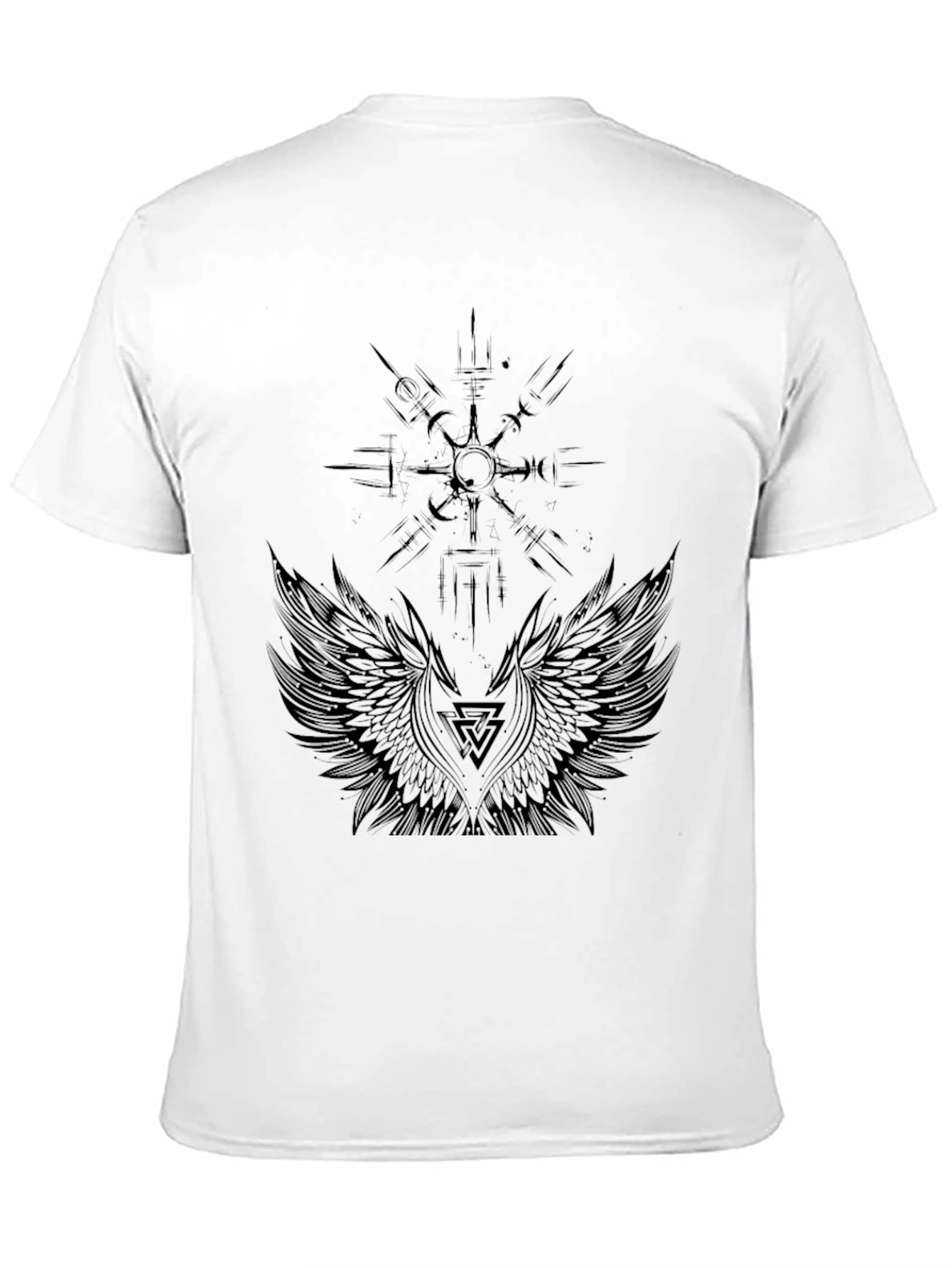 Black Graphic Tee - Wings and Compass