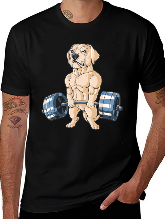 Dog Lifting Weights Graphic Tee