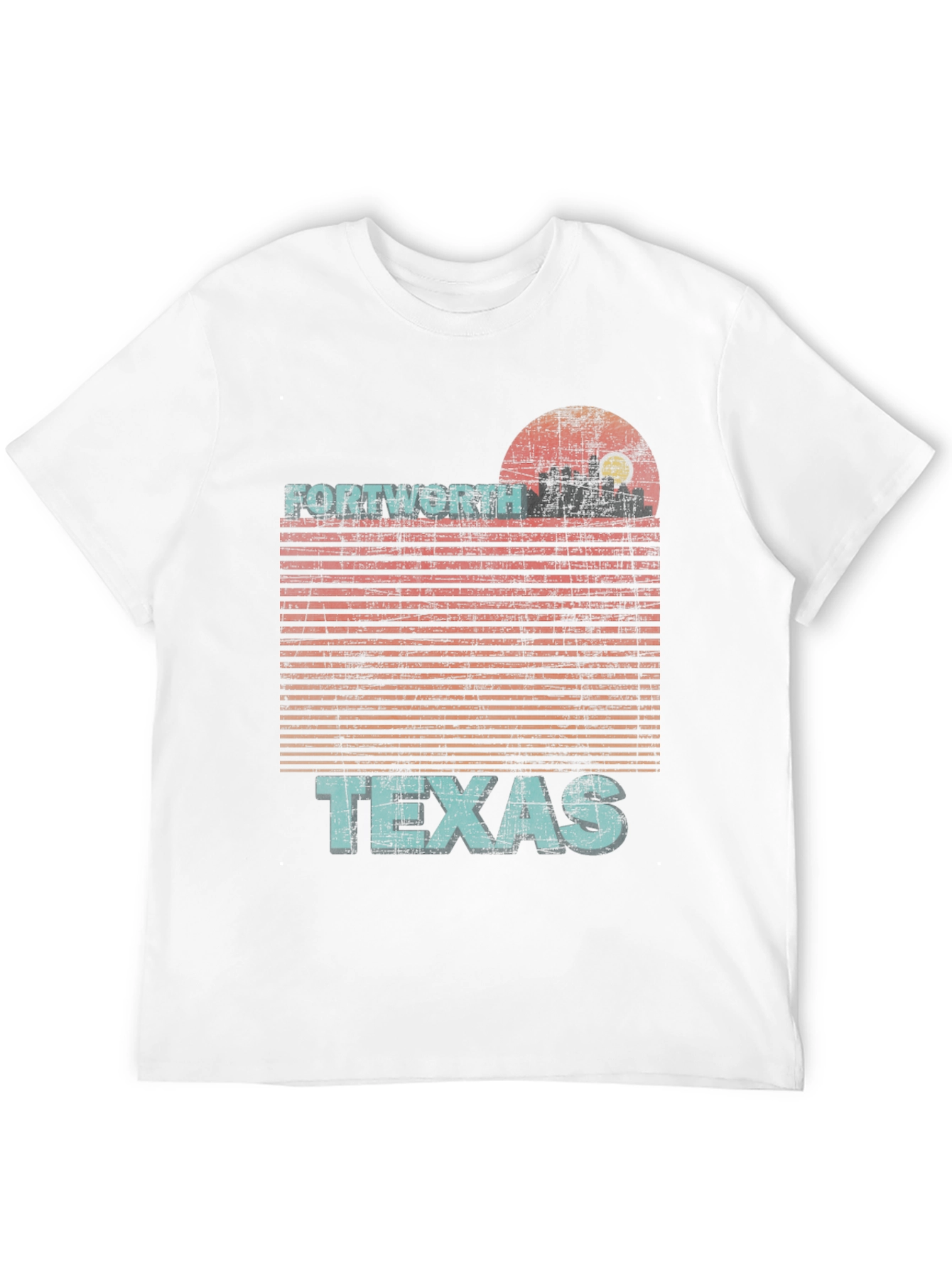 Fort Worth Texas Retro Sunset T-Shirt