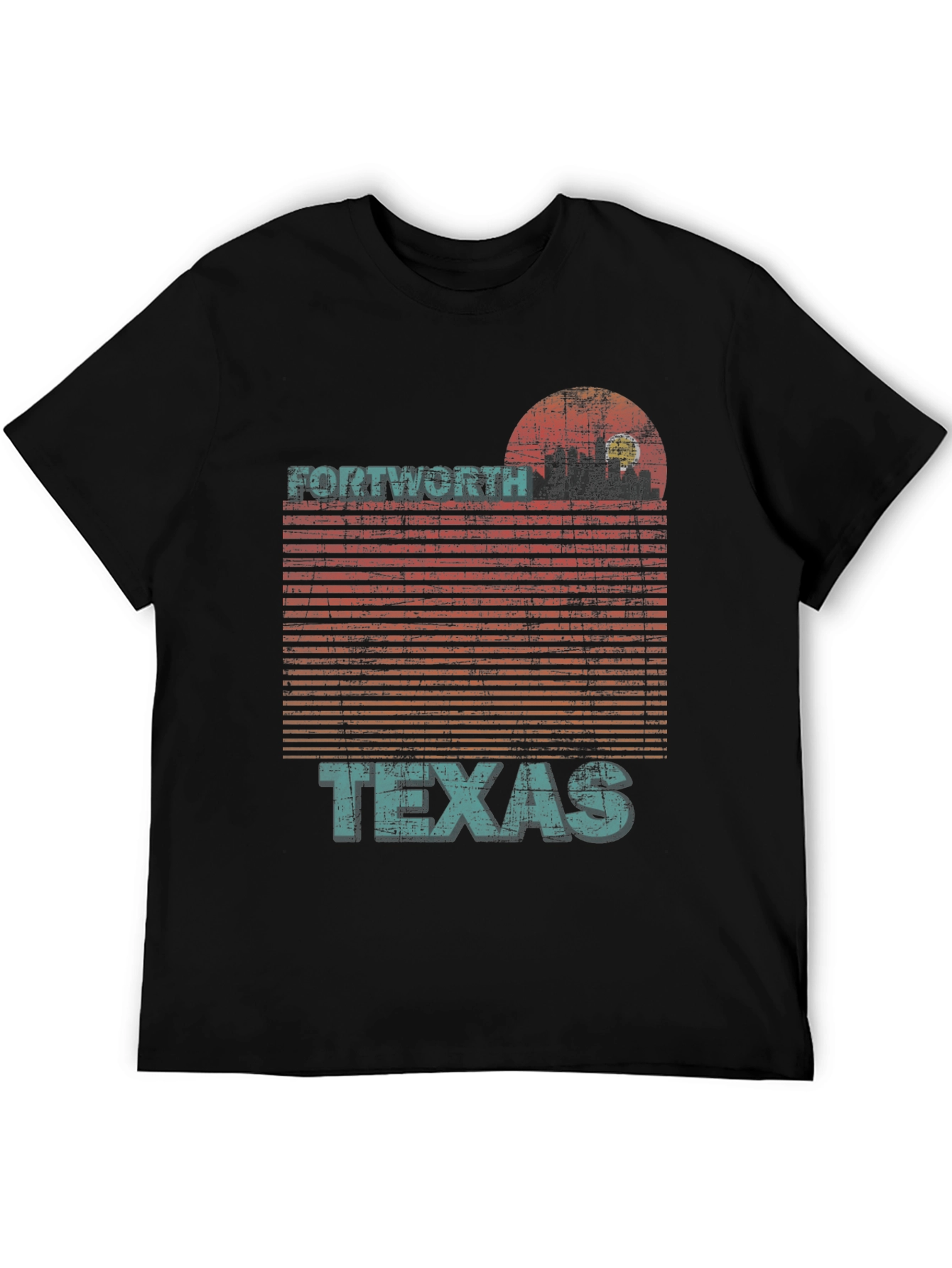 Fort Worth Texas Retro Sunset T-Shirt