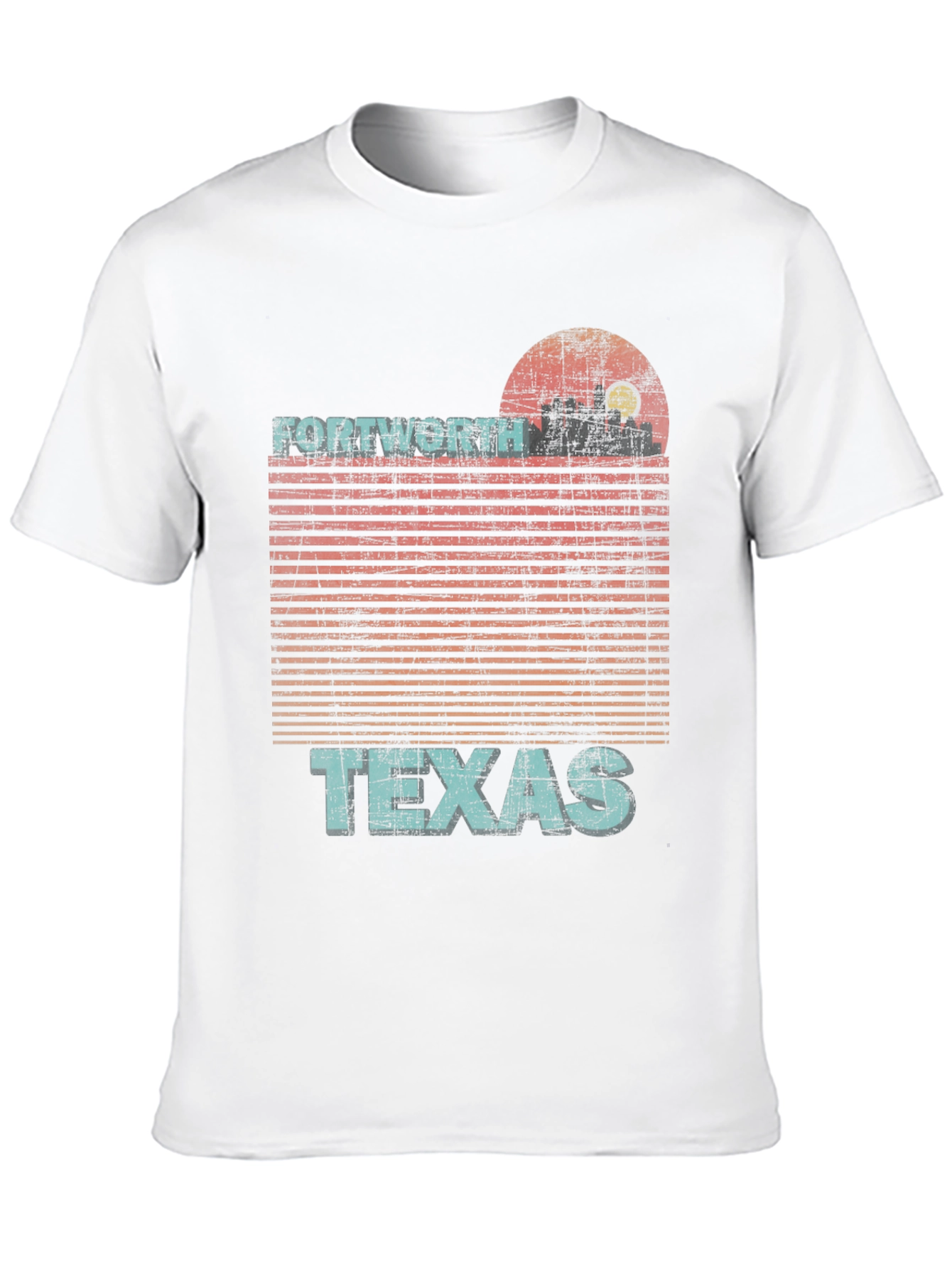 Fort Worth Texas Retro Sunset T-Shirt