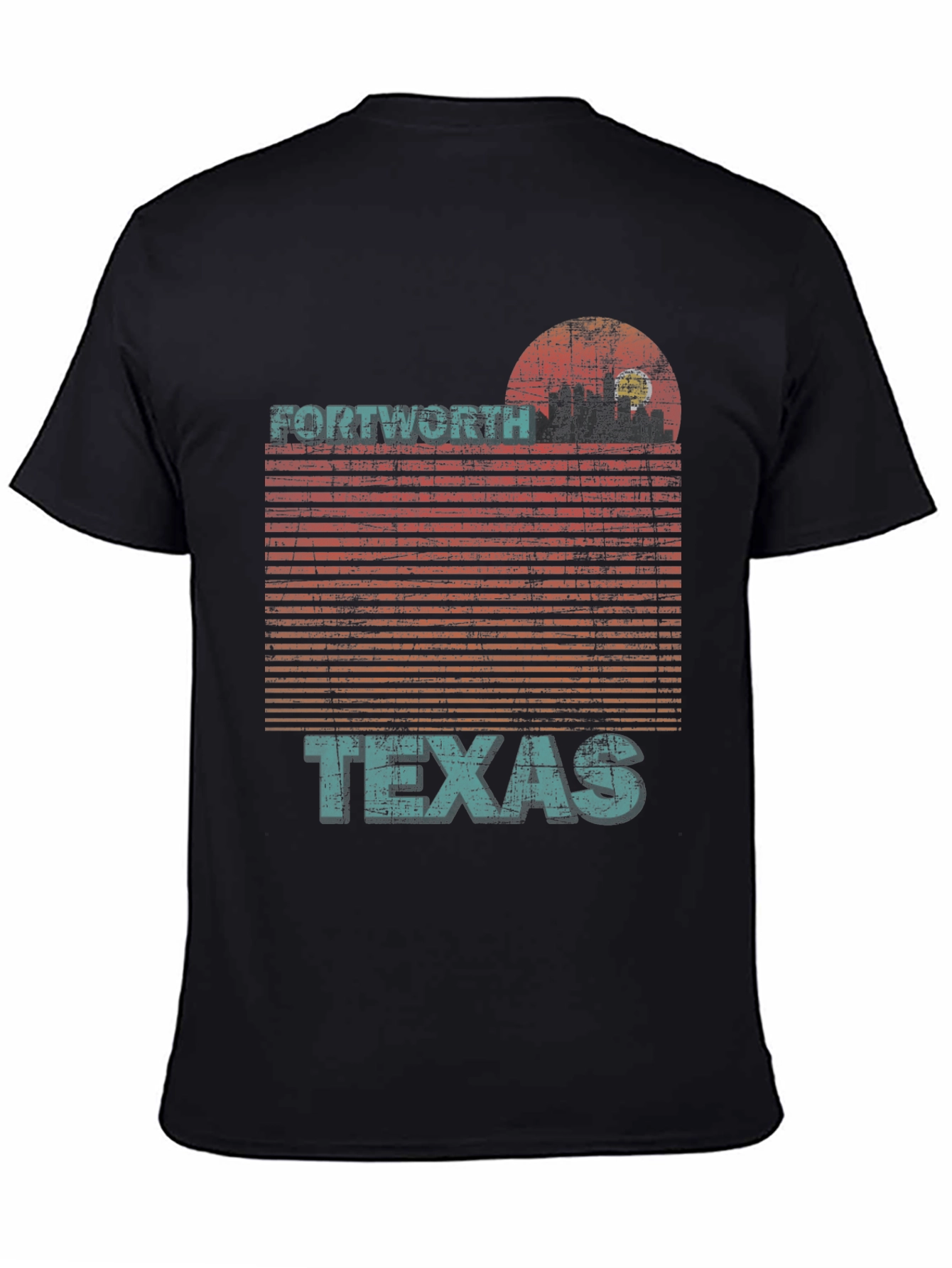 Fort Worth Texas Retro Sunset T-Shirt