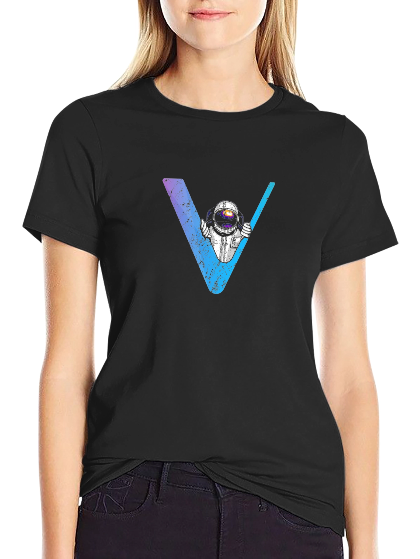 Astronaut V Graphic Black T-Shirt