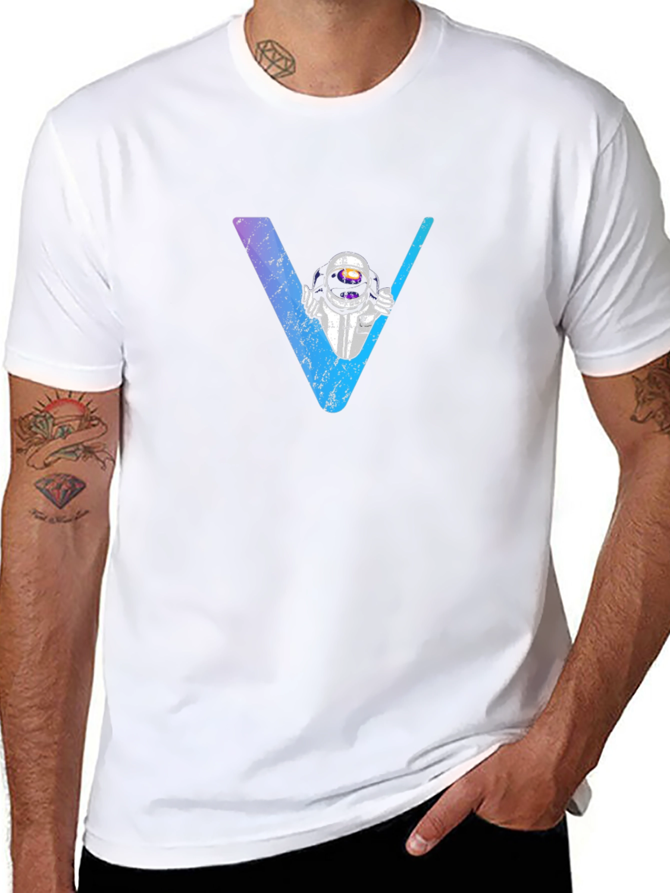 Astronaut V Graphic Black T-Shirt