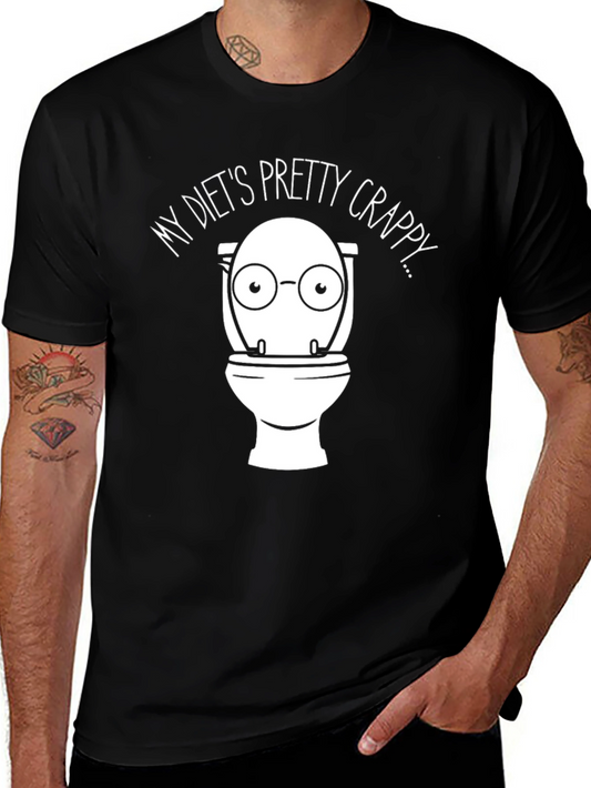 Crappy Diet T-Shirt Funny Graphic Tee Novelty Joke Toilet Humor Top