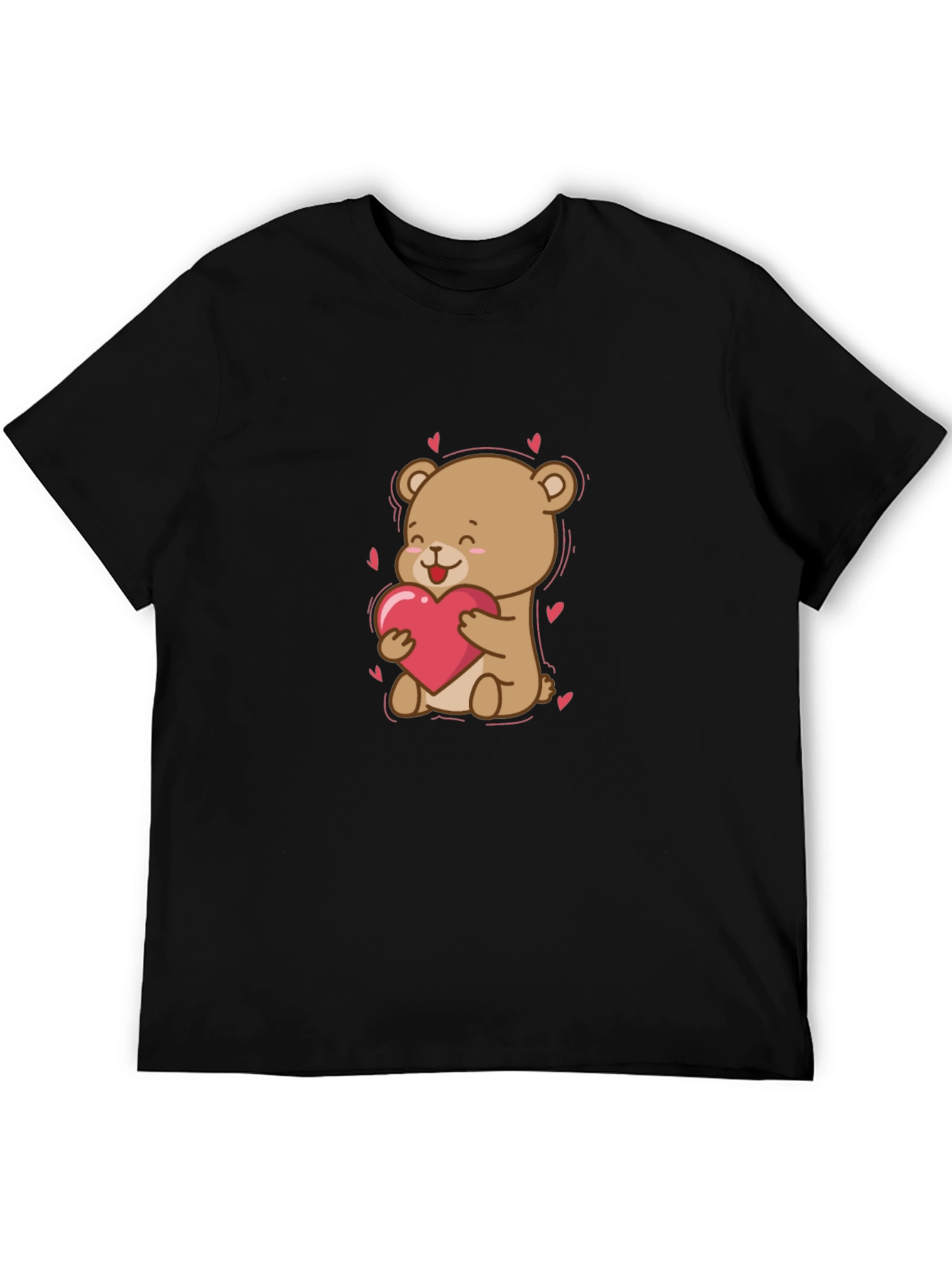 Cute Bear Holding Heart T-Shirt - Valentines Day Apparel