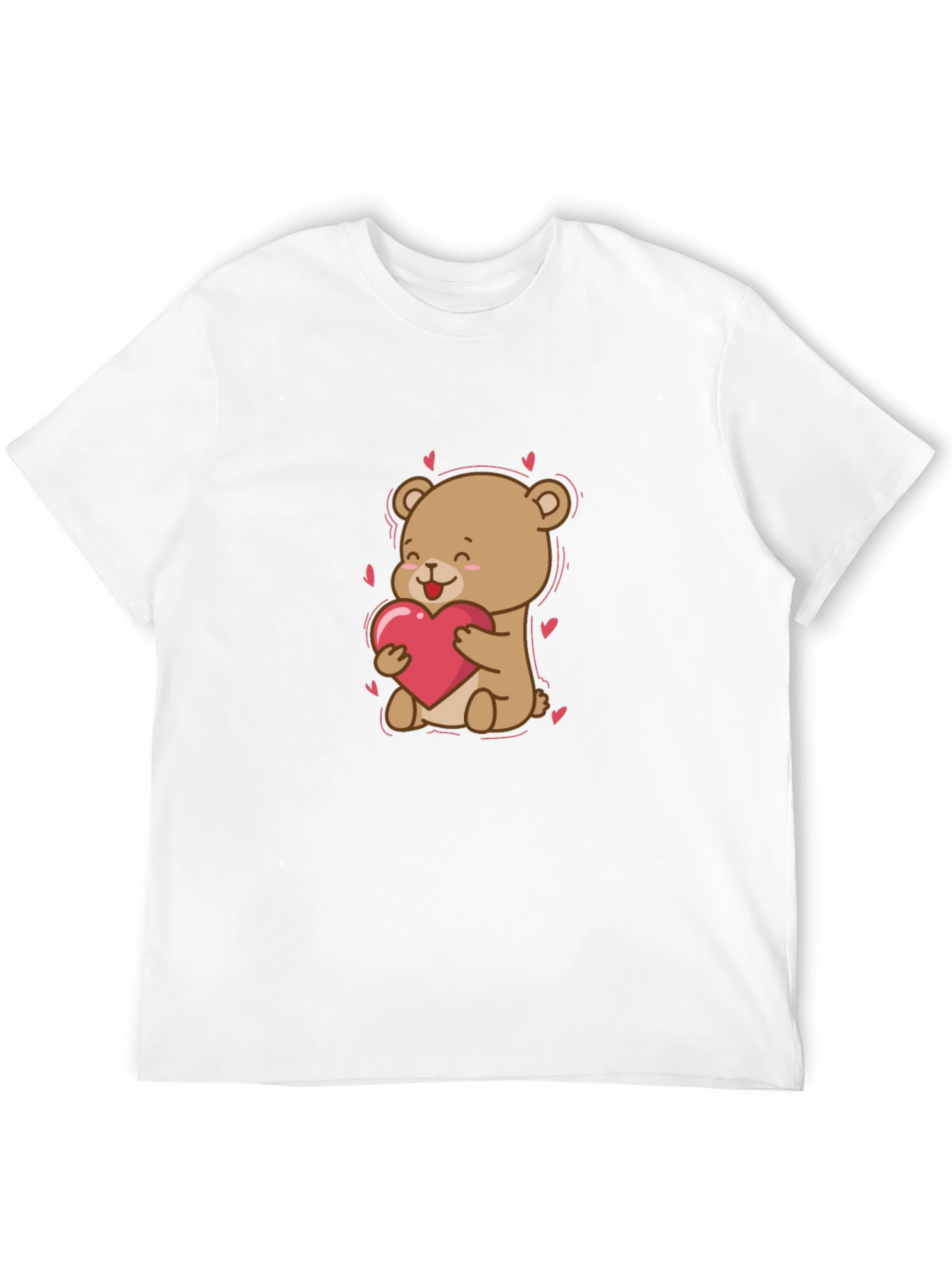 Cute Bear Holding Heart T-Shirt - Valentines Day Apparel