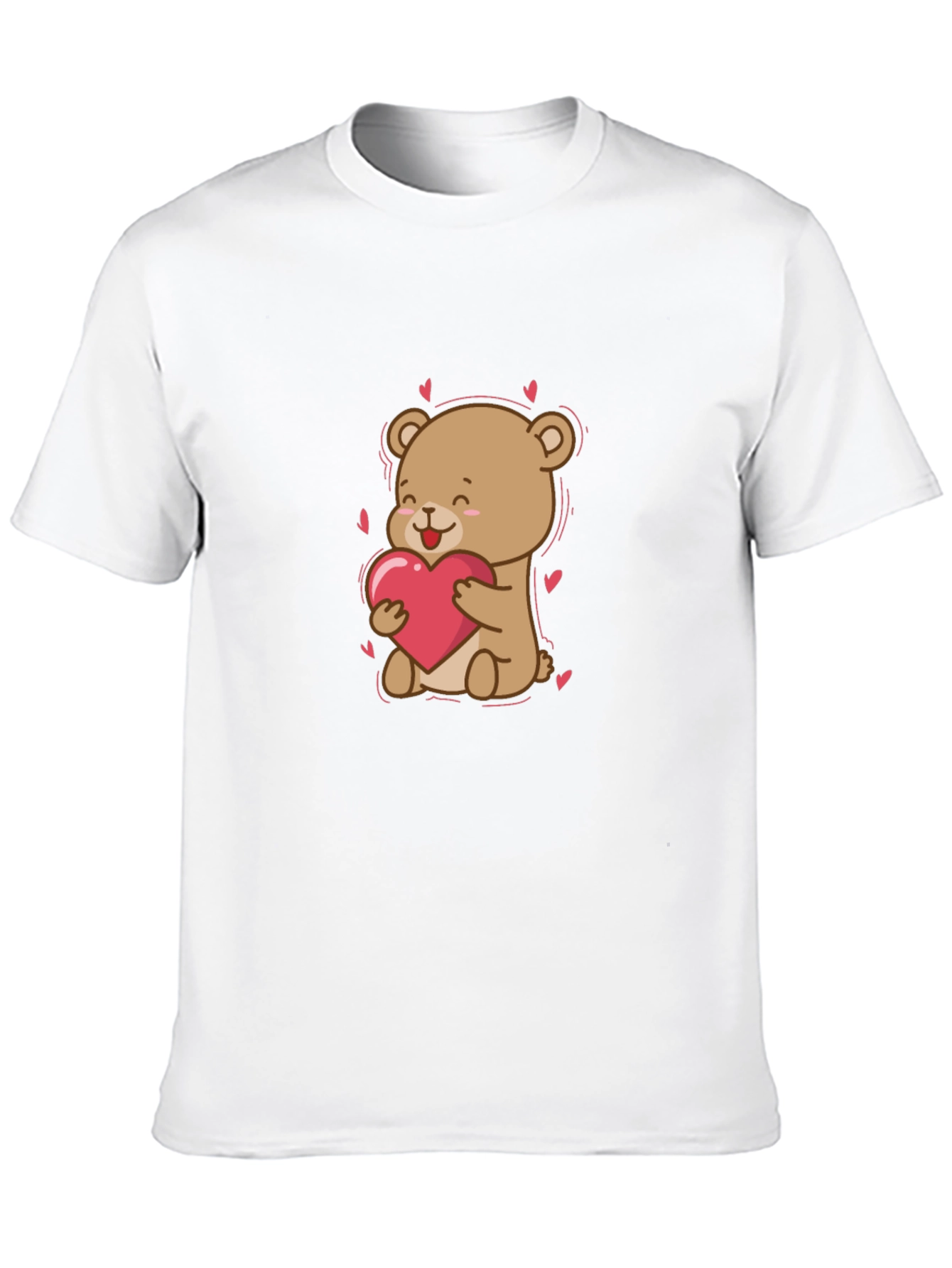 Cute Bear Holding Heart T-Shirt - Valentines Day Apparel