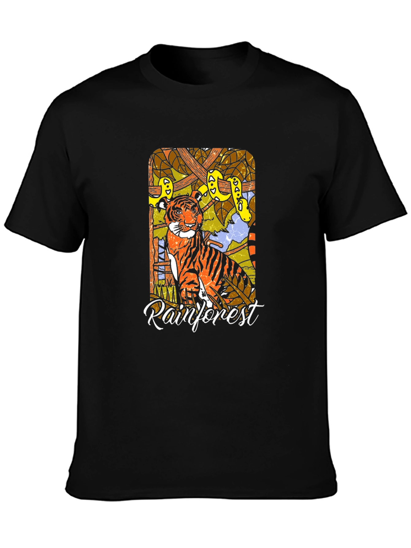 Rainforest Tiger Graphic T-Shirt - Jungle Adventure Tee