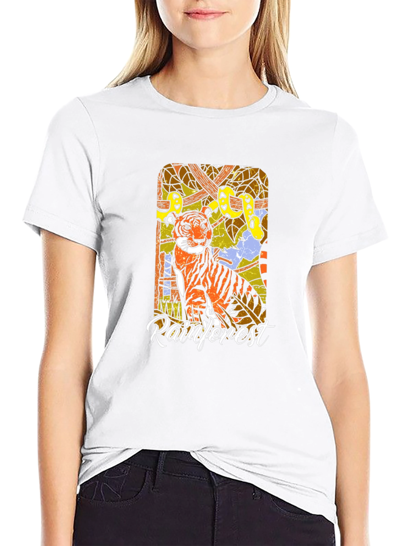 Rainforest Tiger Graphic T-Shirt - Jungle Adventure Tee