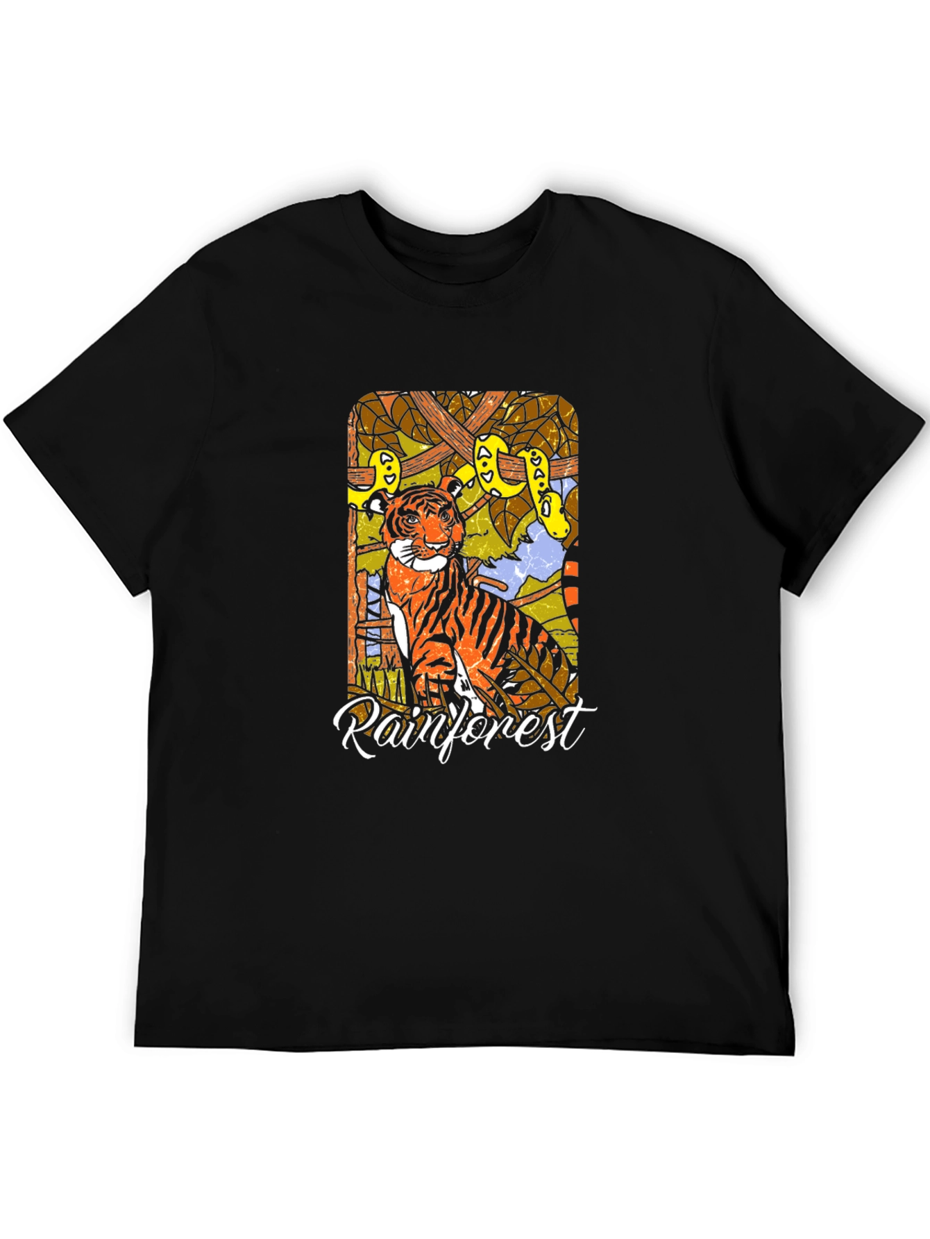 Rainforest Tiger Graphic T-Shirt - Jungle Adventure Tee