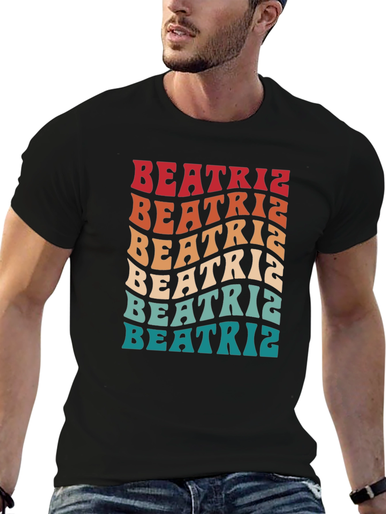 Beatriz Retro Wavy Text T-Shirt