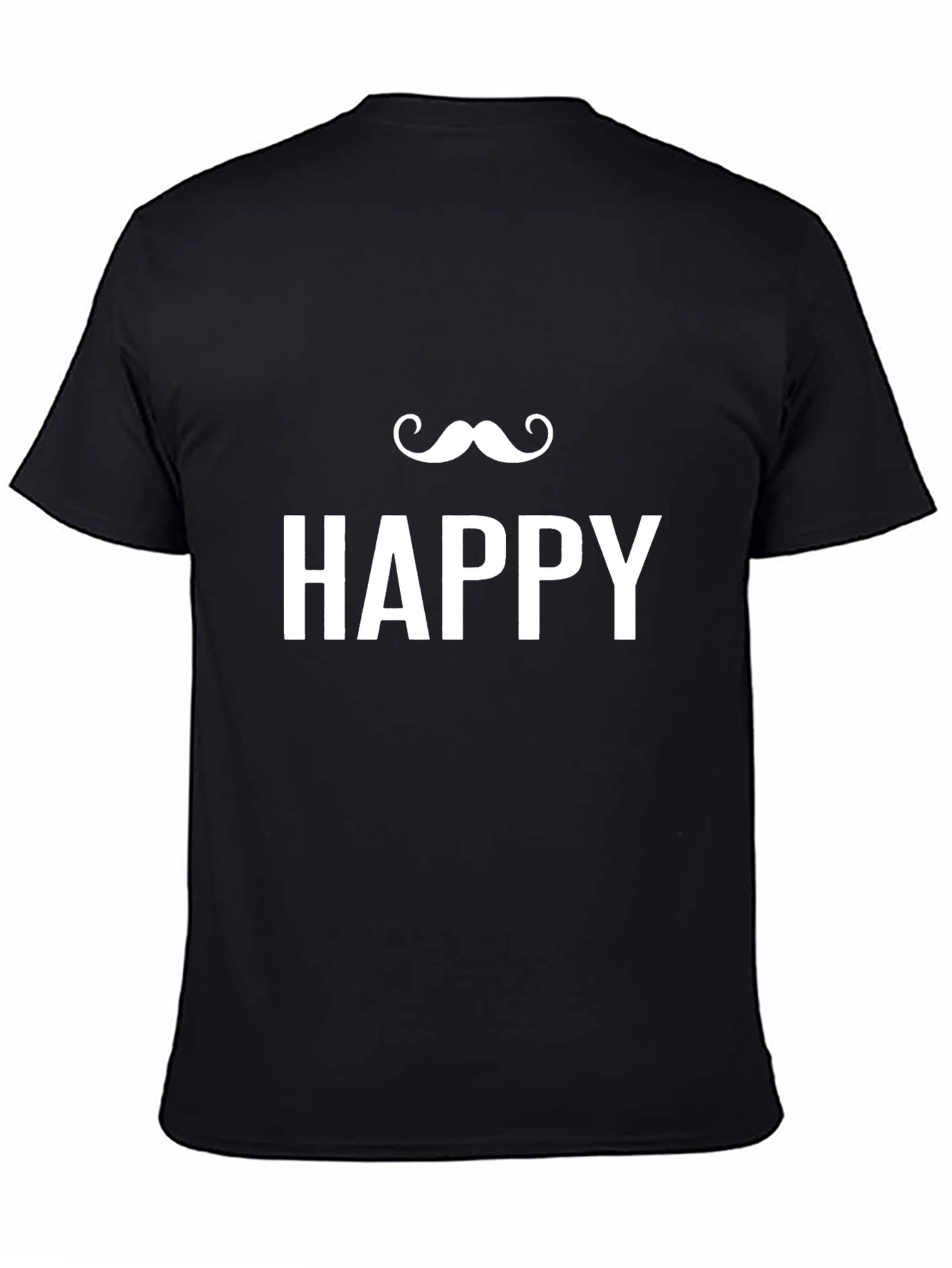 Happy Mustache T-Shirt - Black