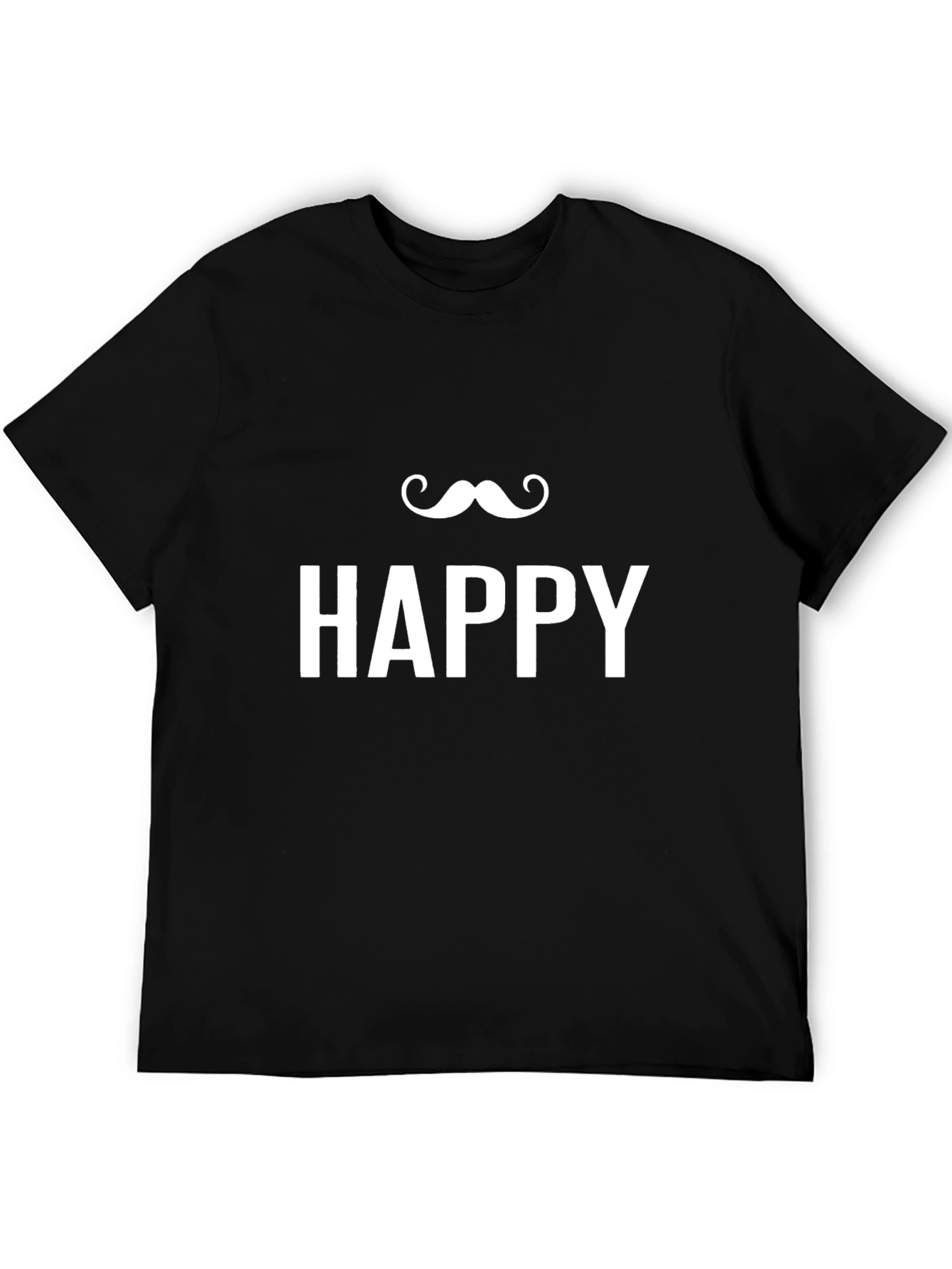 Happy Mustache T-Shirt - Black