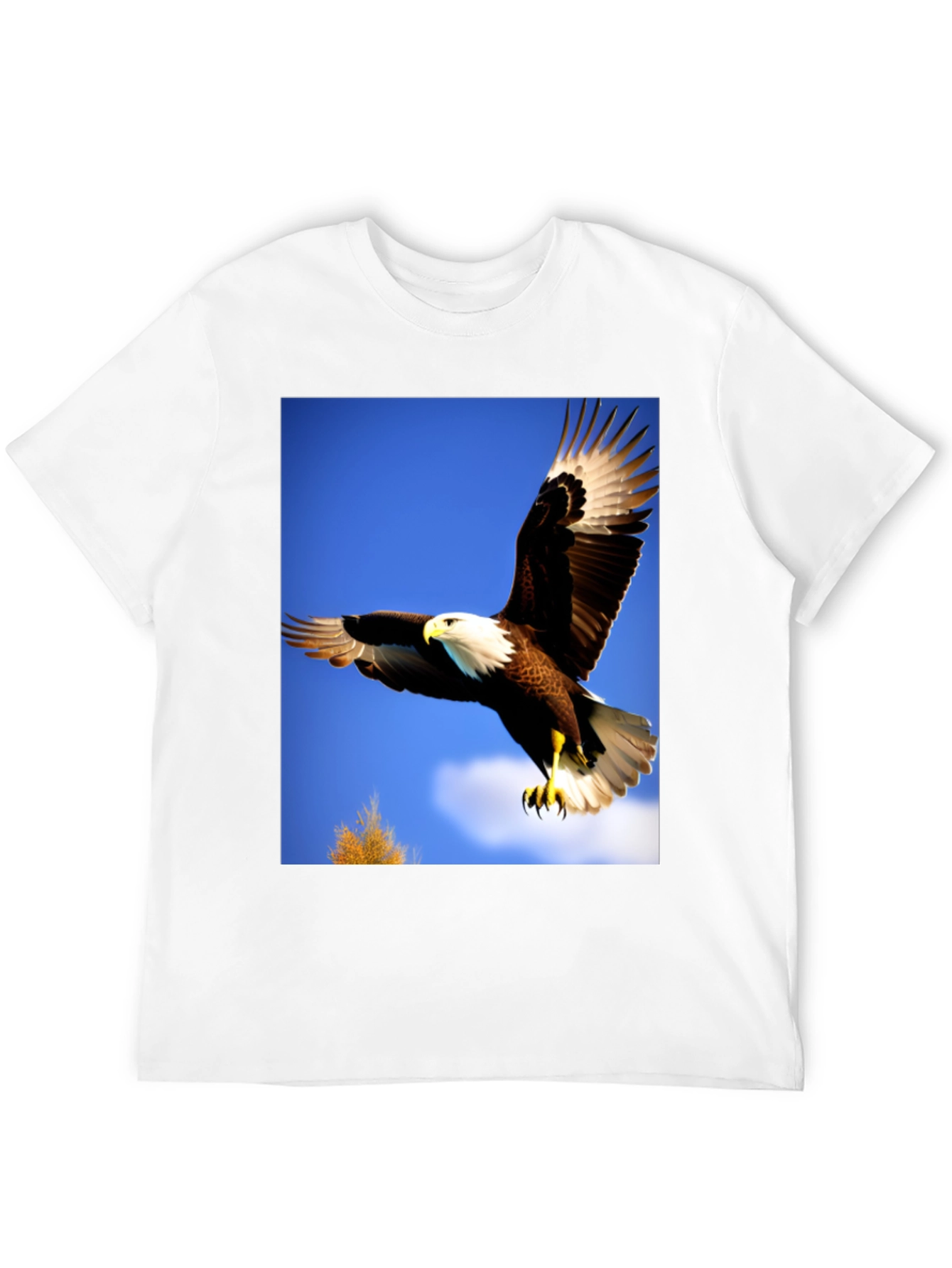 Eagle Flight Graphic Tee - Bold Black Cotton T-Shirt