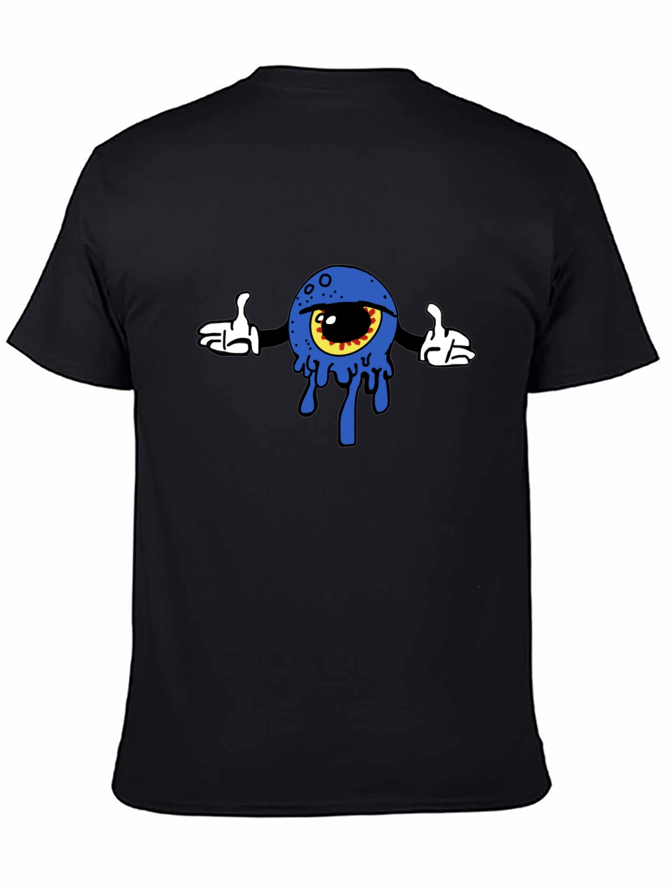 Eye Cartoon Graphic Black T-Shirt