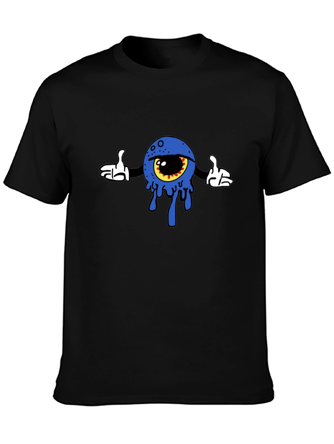 Eye Cartoon Graphic Black T-Shirt