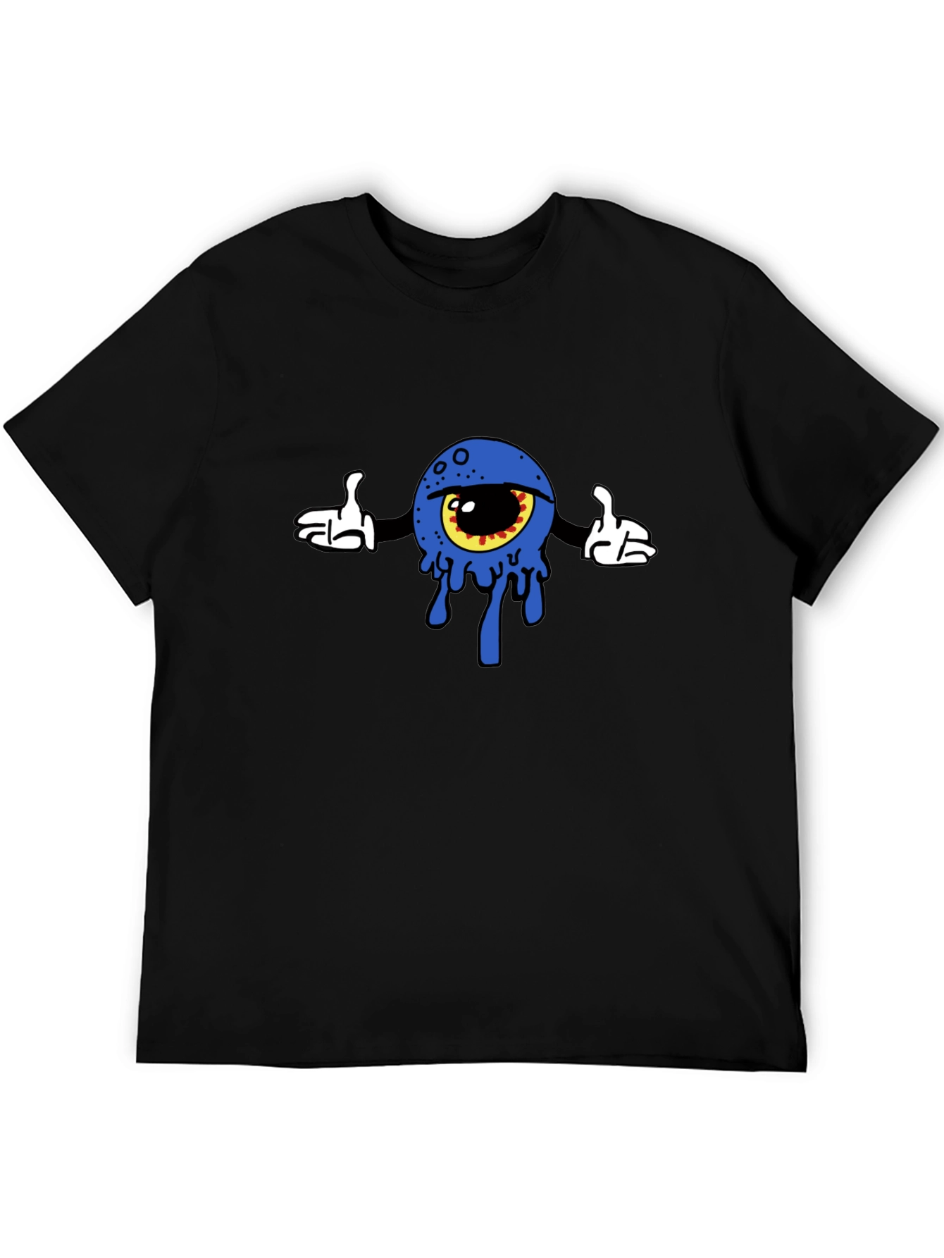 Eye Cartoon Graphic Black T-Shirt