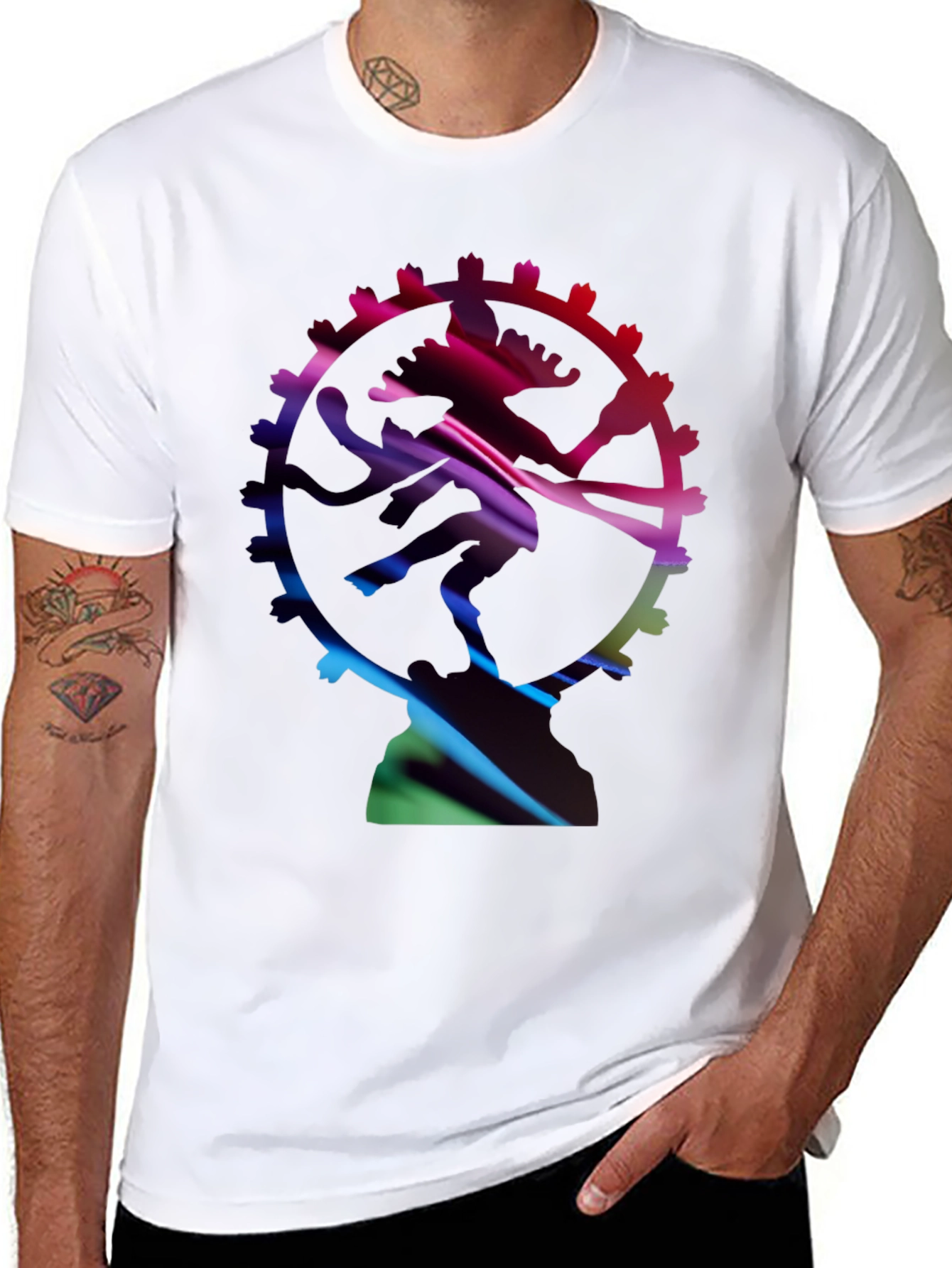 Abstract Shiva Graphic Black T-Shirt