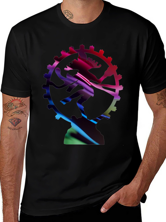 Abstract Shiva Graphic Black T-Shirt
