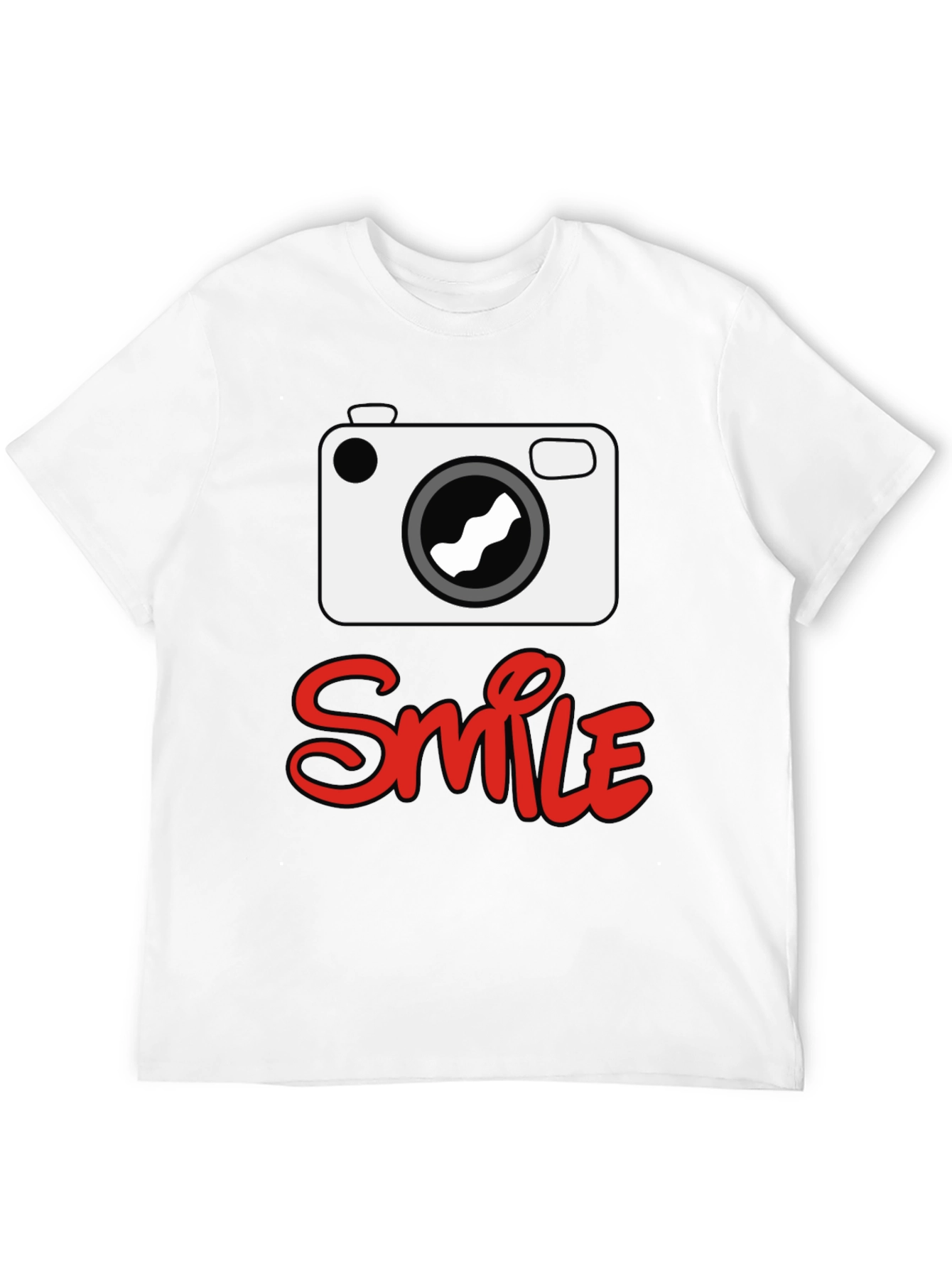 Smile Camera Graphic Print T-Shirt