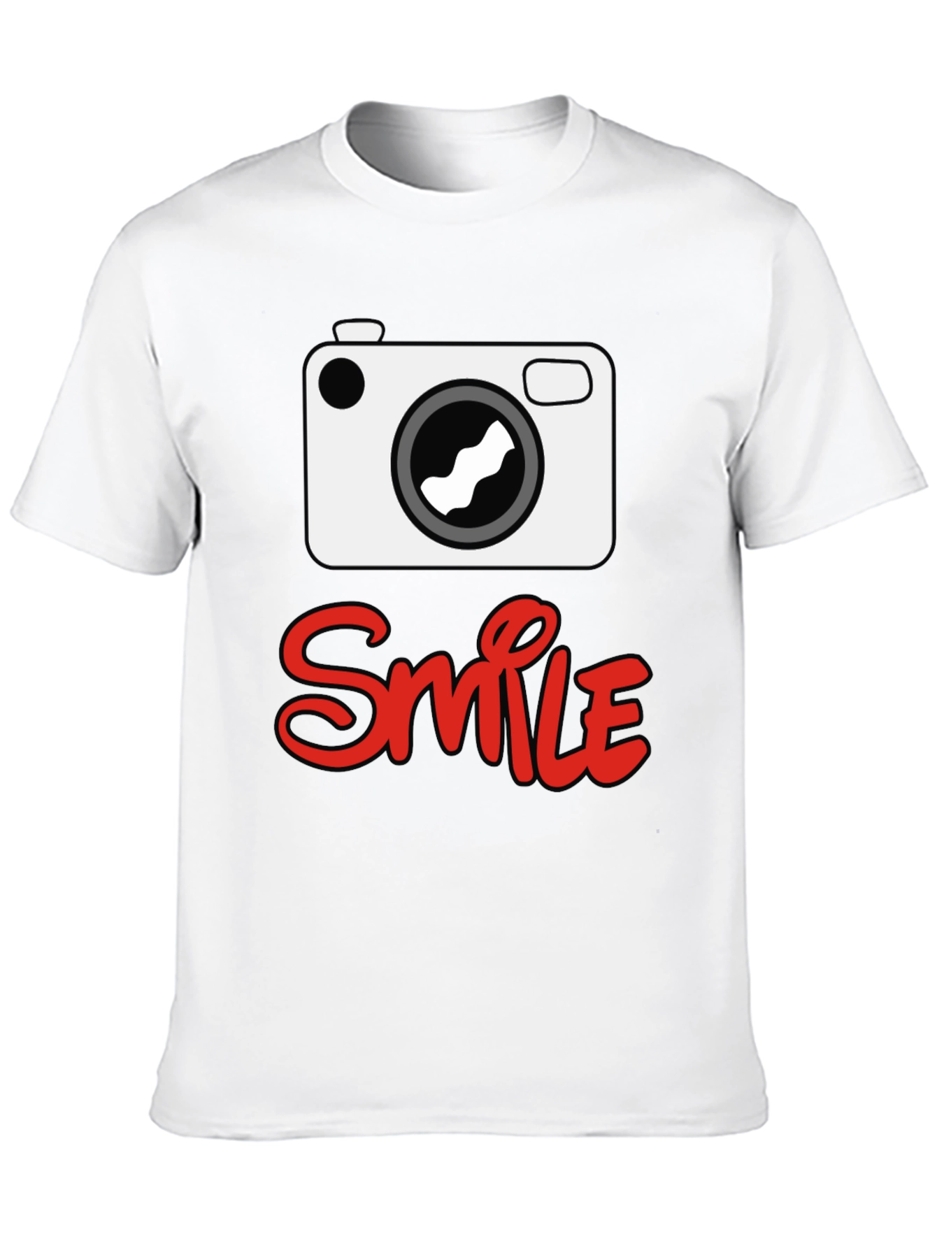 Smile Camera Graphic Print T-Shirt