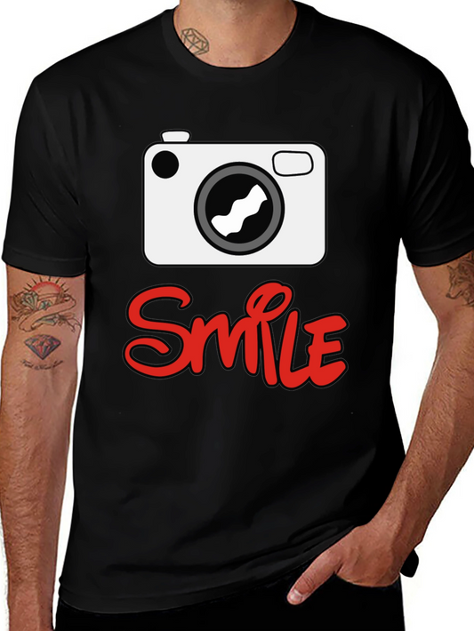 Smile Camera Graphic Print T-Shirt