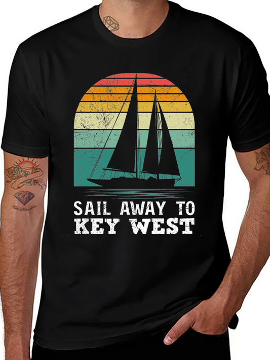 Sail Away to Key West Retro Graphic Tee