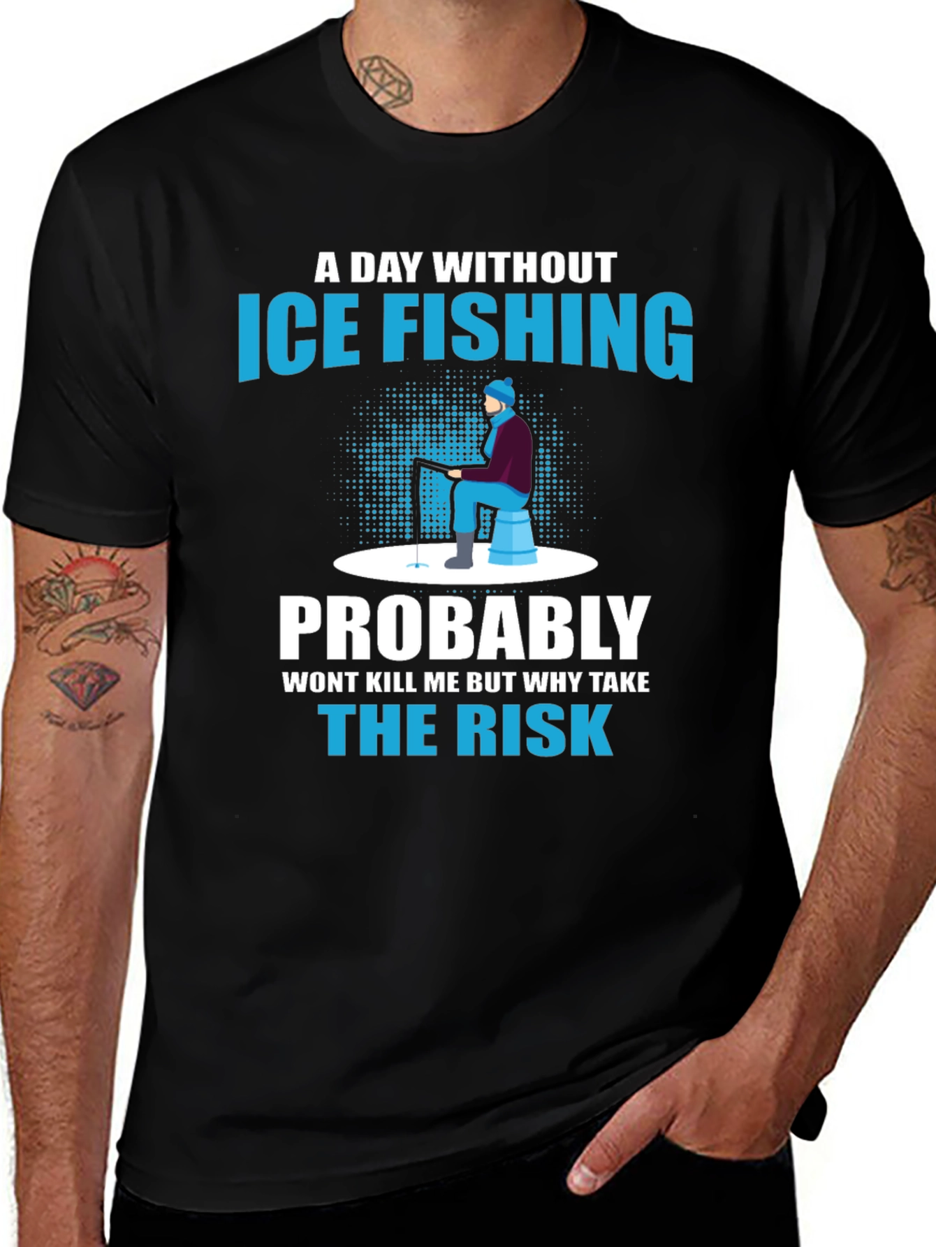 Ice Fishing Graphic T-Shirt