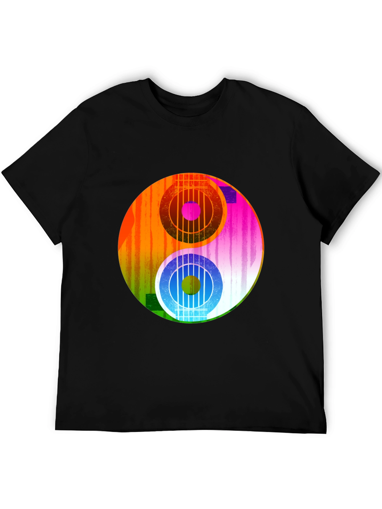Yin Yang Guitar Graphic Tee - Music Lover T-Shirt