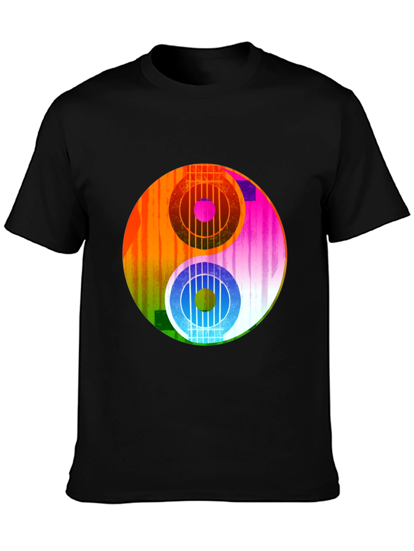 Yin Yang Guitar Graphic Tee - Music Lover T-Shirt