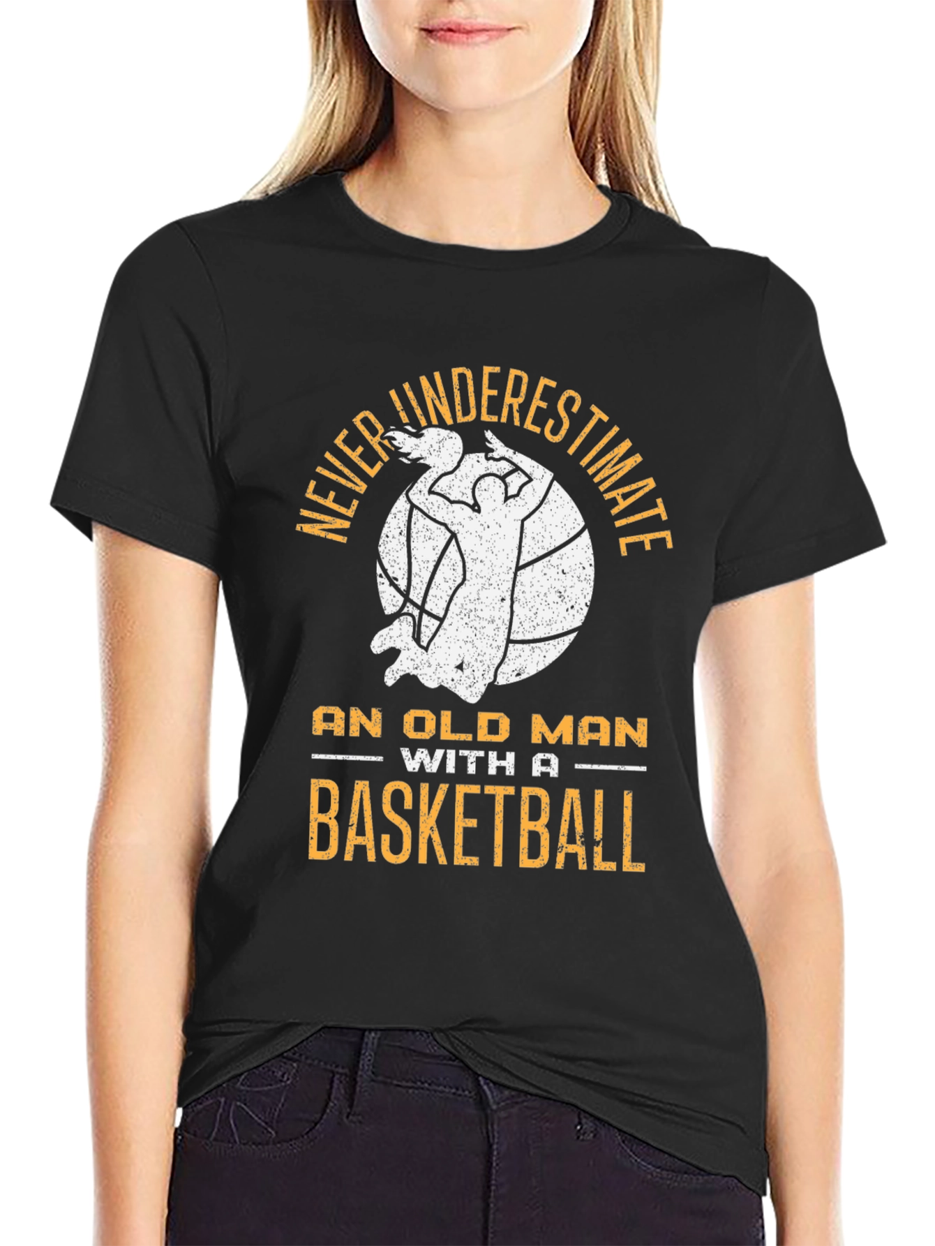Never Underestimate Old Man Basketball T-Shirt