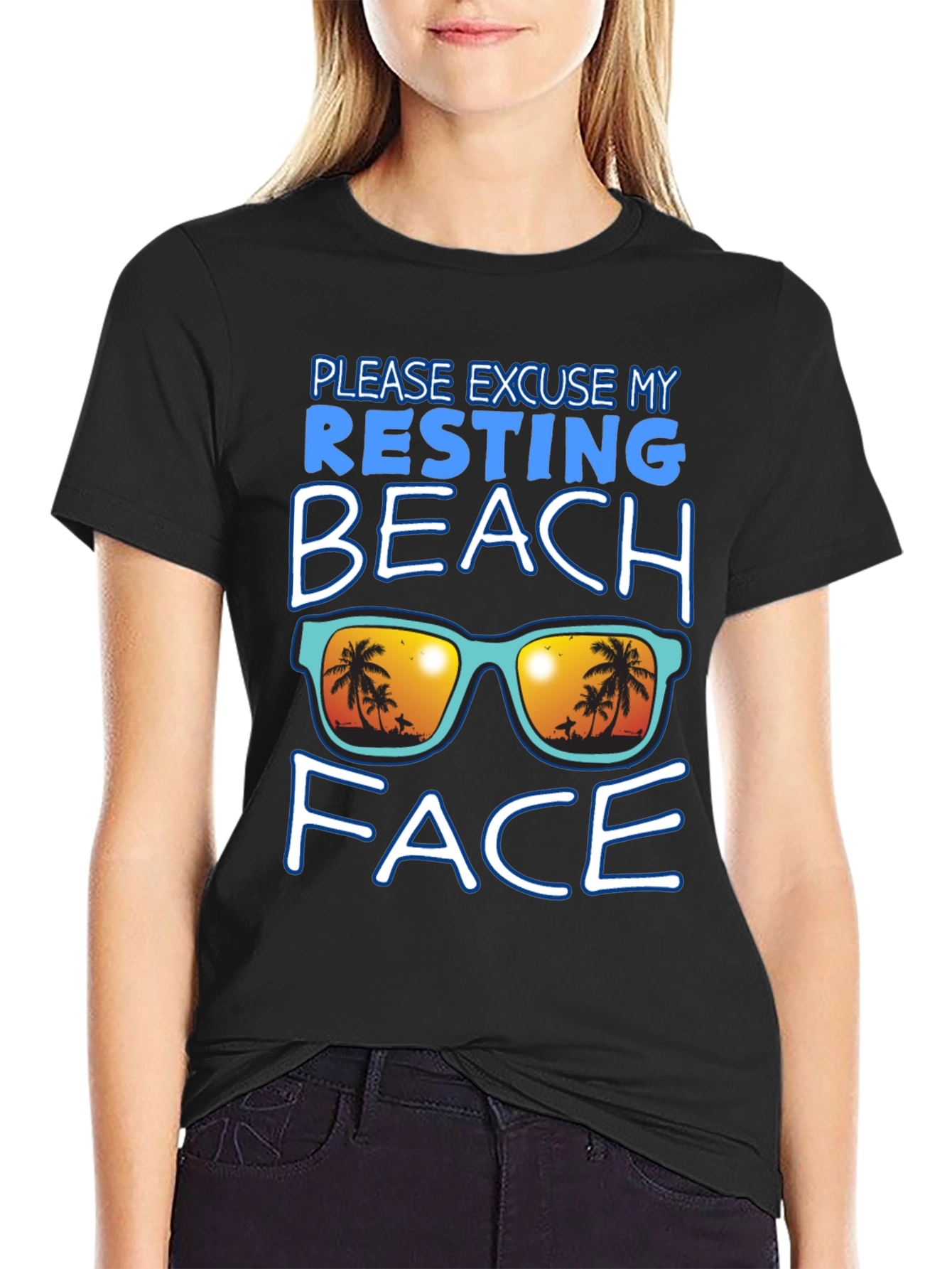 Resting Beach Face Graphic Tee