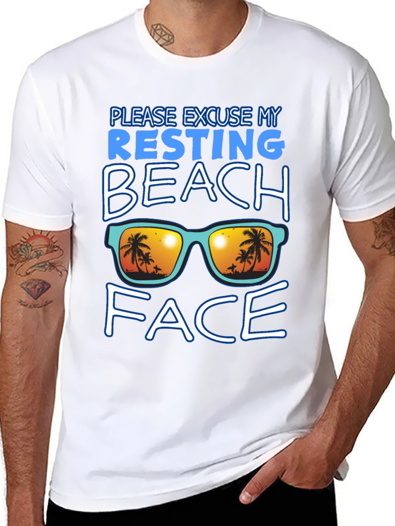 Resting Beach Face Graphic Tee