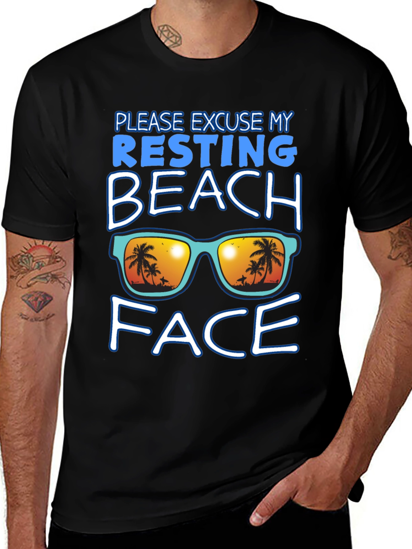 Resting Beach Face Graphic Tee
