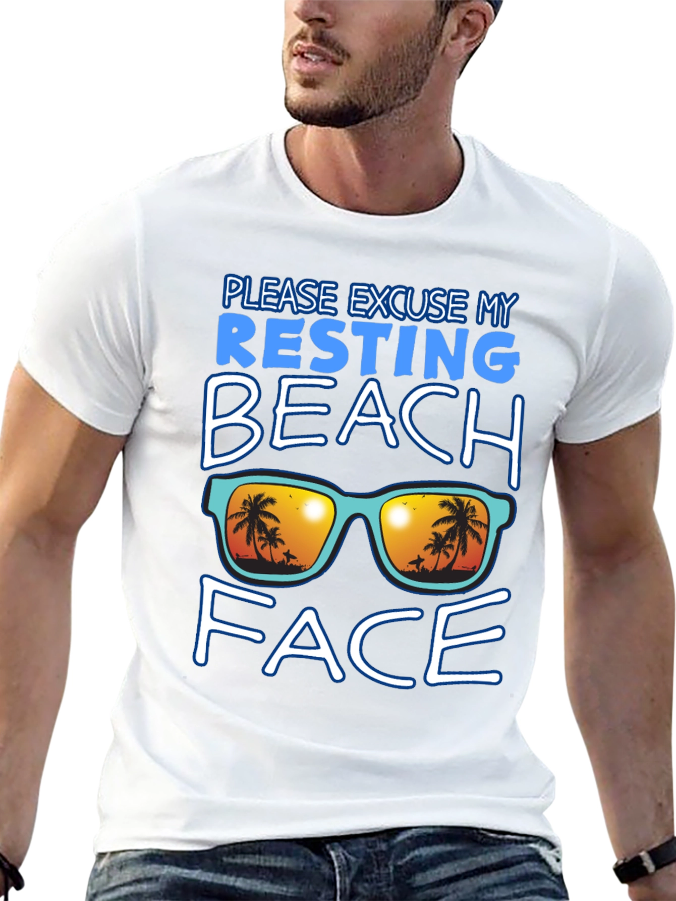 Resting Beach Face Graphic Tee