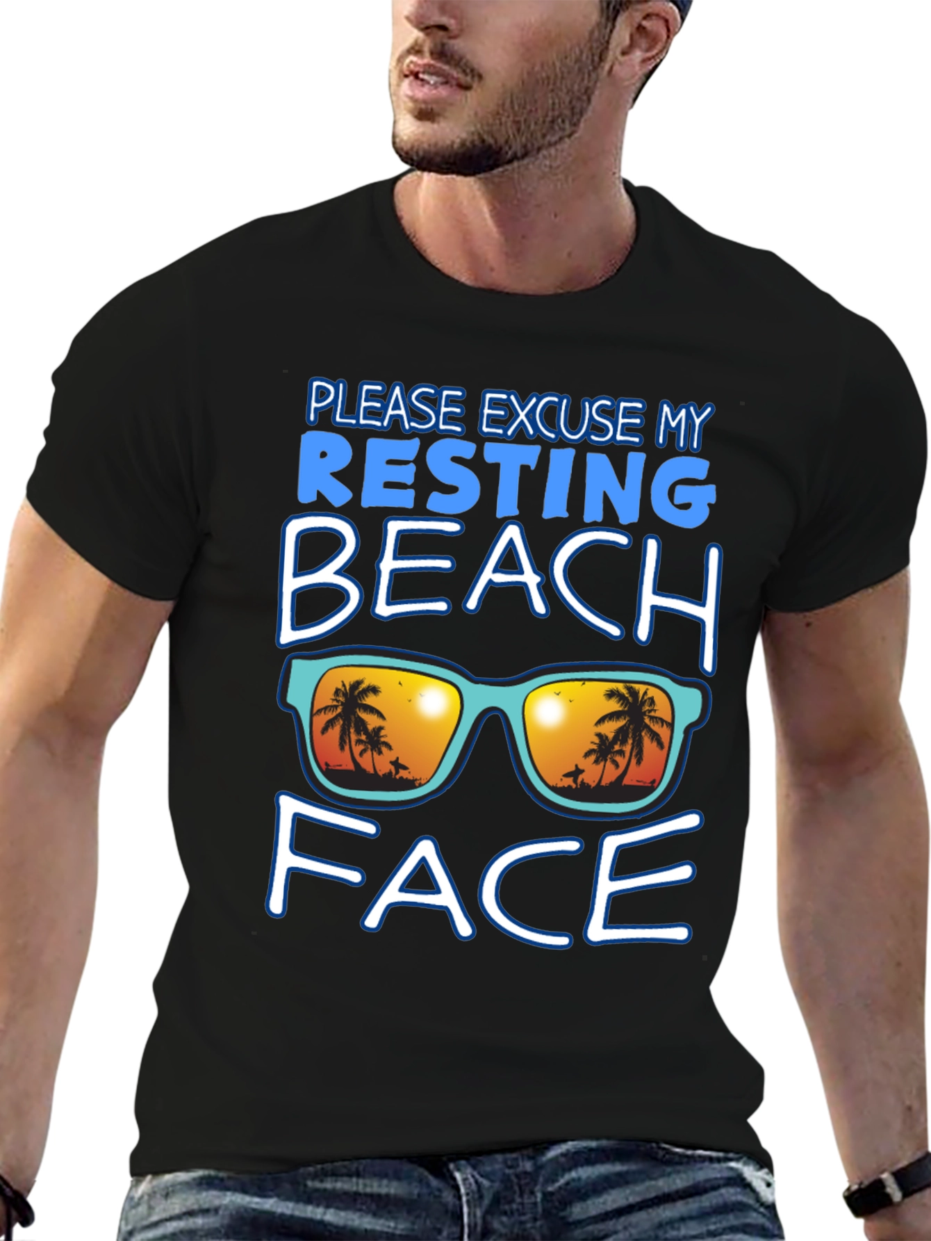 Resting Beach Face Graphic Tee