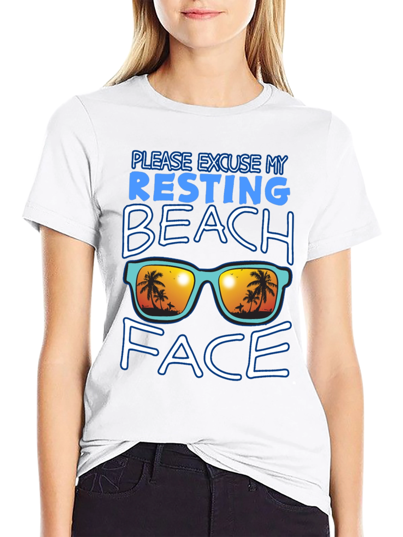Resting Beach Face Graphic Tee